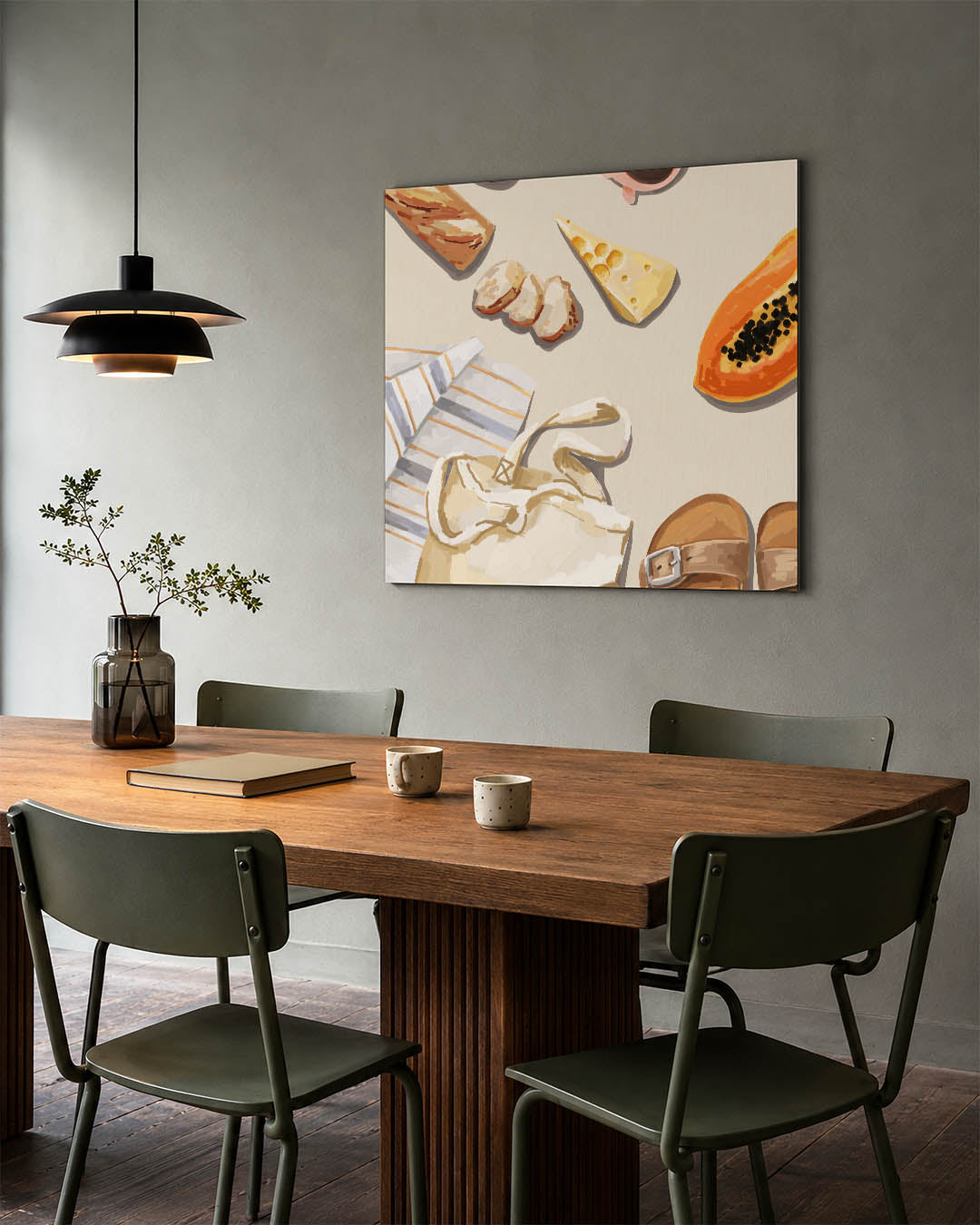 Abstract kunstwerk – tweede productweergave – een abstract kunstwerk met donkere tinten en een rustige visuele opbouw.