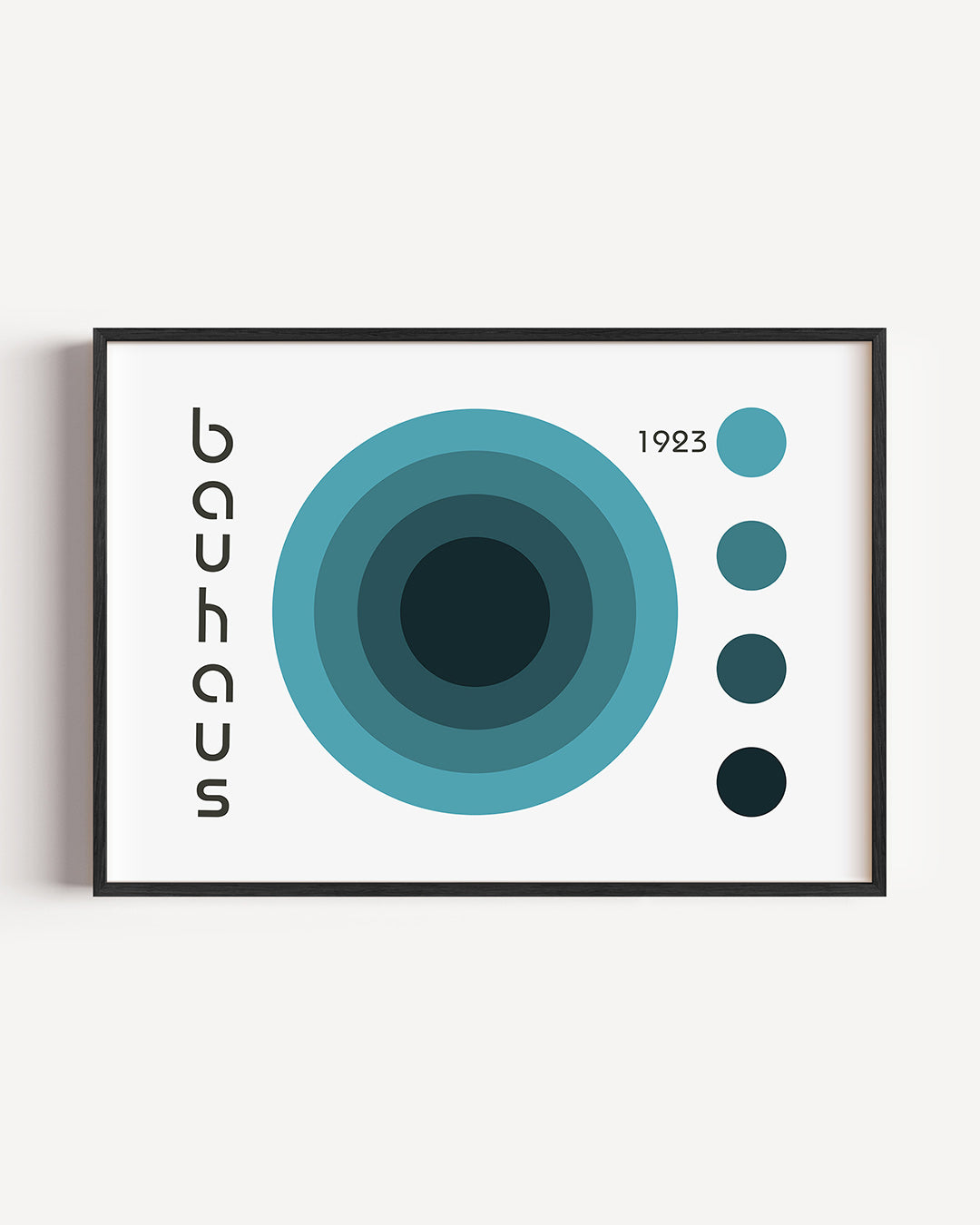 Cirkelvormen en lijnen – liggende Bauhaus poster als wanddecoratie