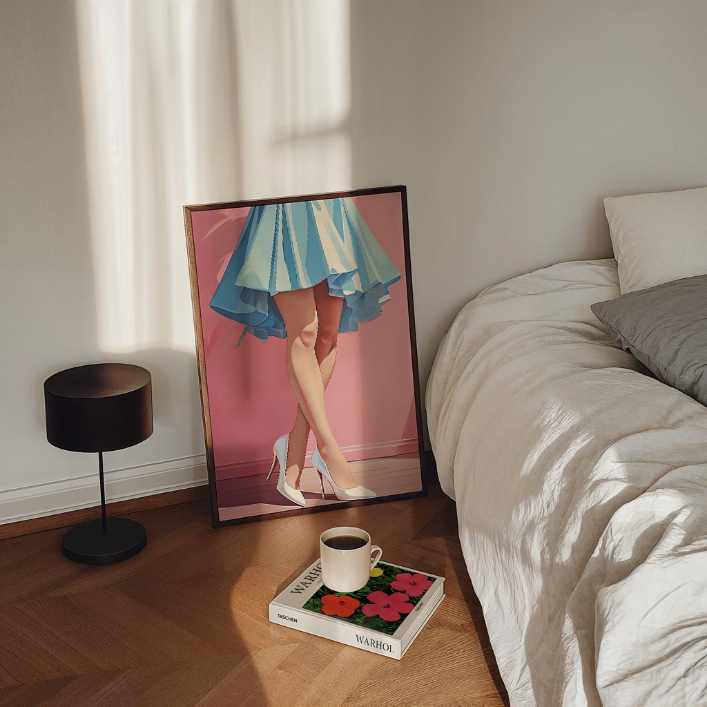 Vrouwelijke Elegantie – staande Popart wanddecoratie van WallArtistic
