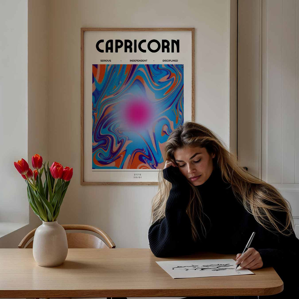 Capricorn – mindful poster als rustige wanddecoratie