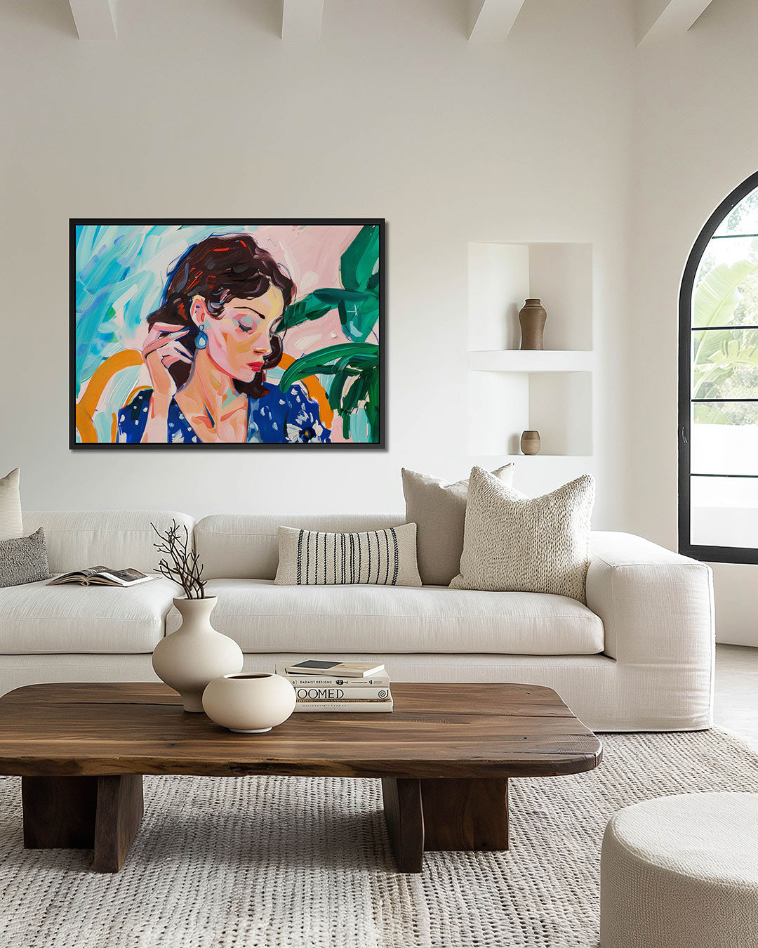 Vrouwelijk portret kleurrijk – Vrouwelijk – wanddecoratie in interieur