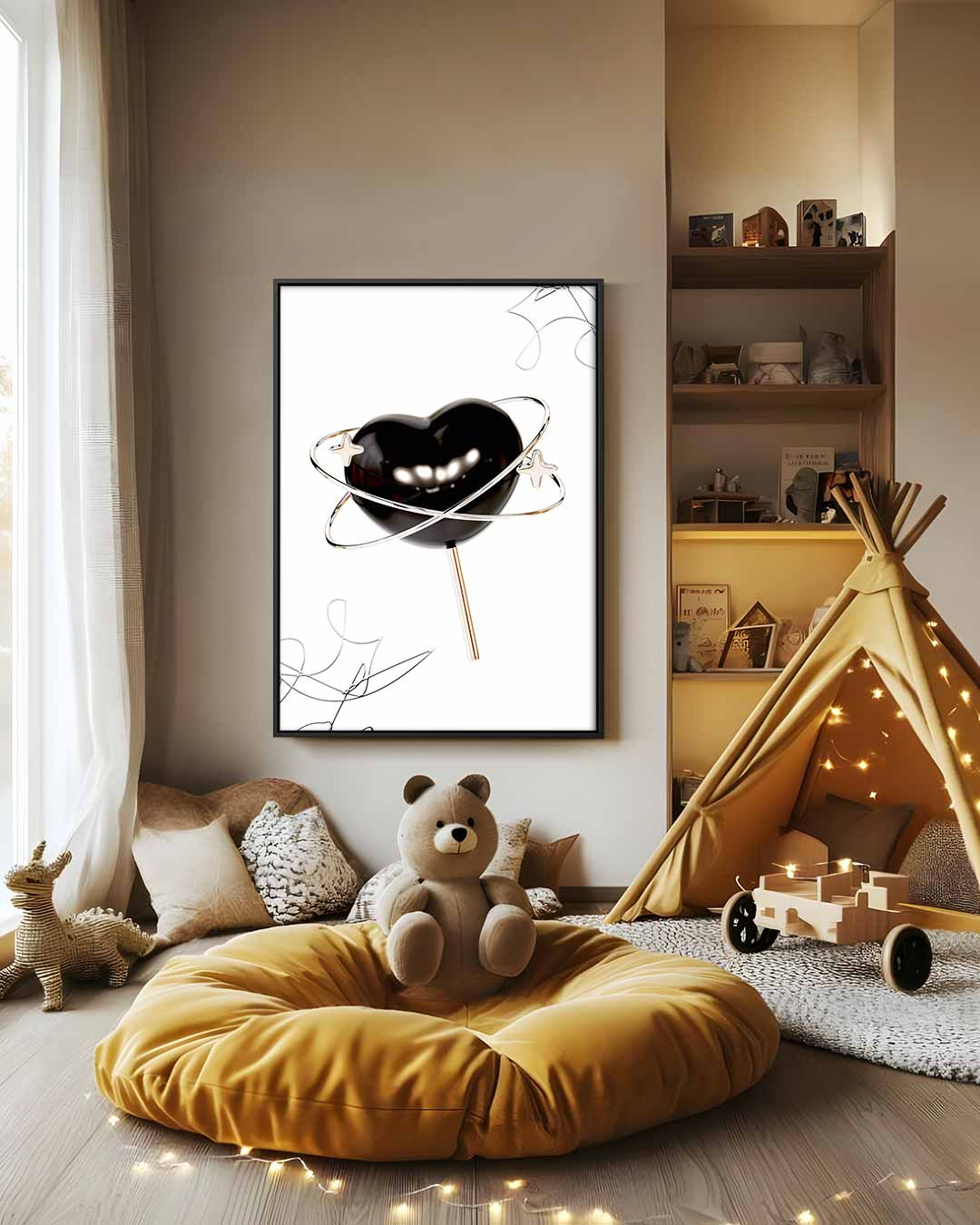 Ruimtelijk Hart Lollyart – modern portret kunstwerk van WallArtistic
