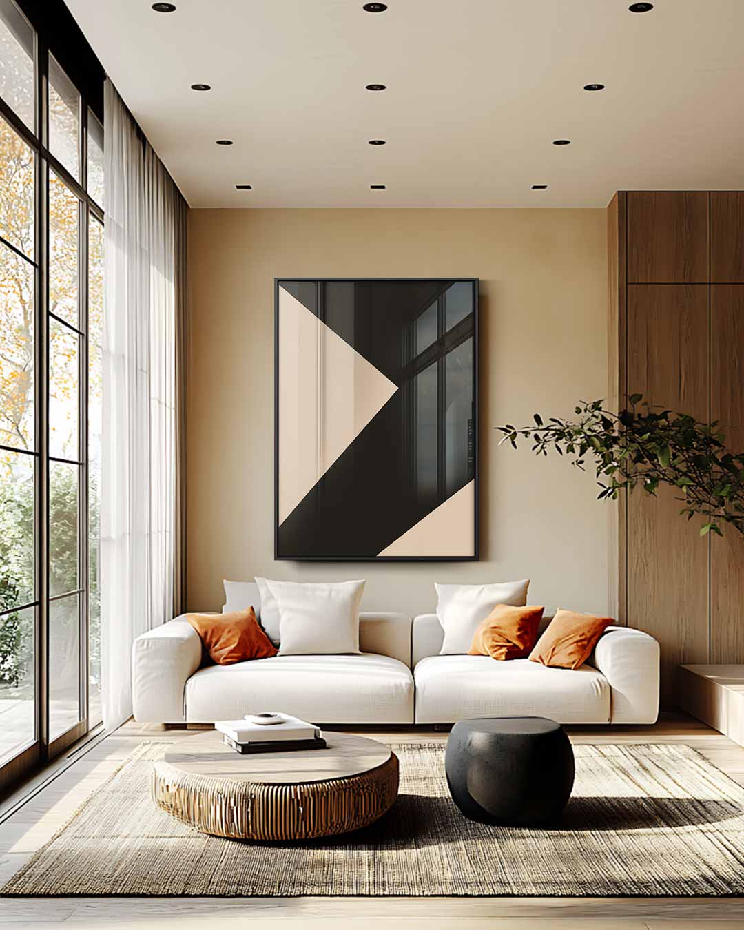 Moderne Abstracte Geometrie – staande wandkunst voor woonkamer of interieur