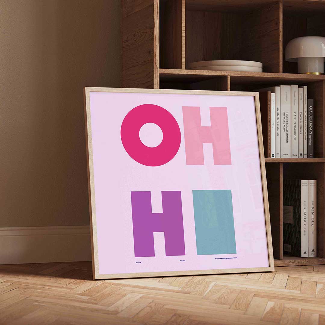 Oh hi – moderne wandkunst met kleur en vormen als poster