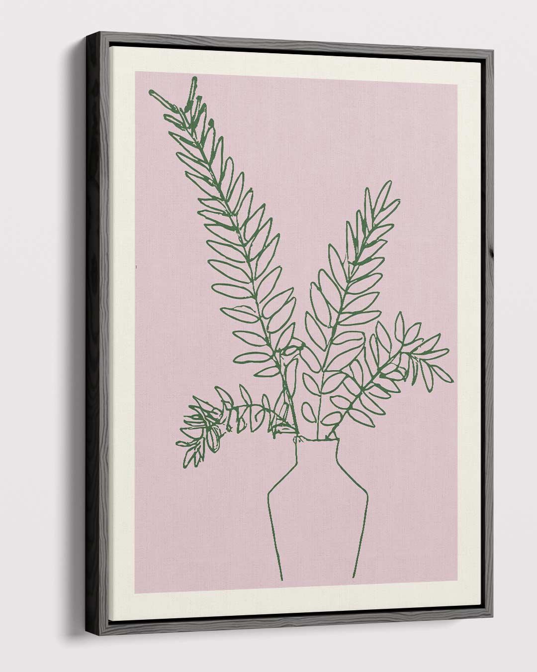 Eenvoudige Botanische Lijntekening – dibond kunstwerk als wanddecoratie