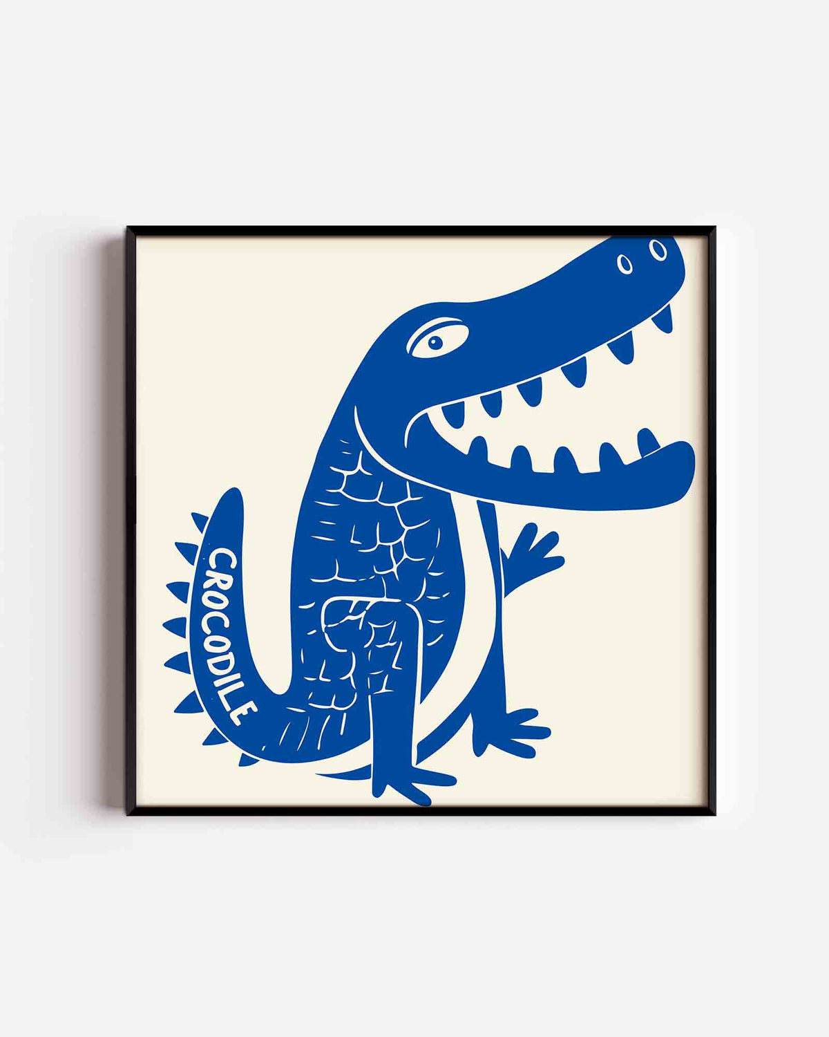 Blauwe krokodil – vierkante dierenposter als wanddecoratie