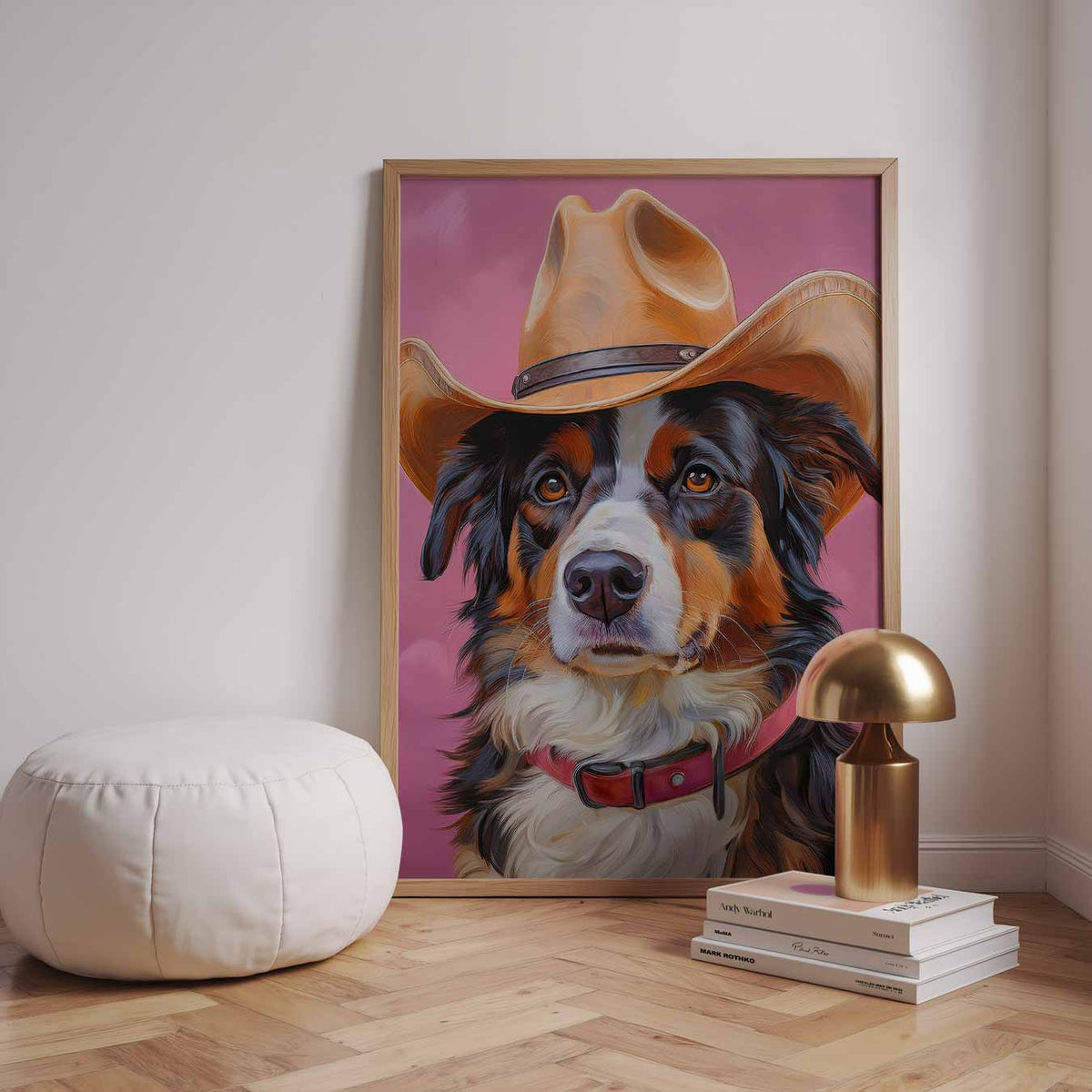 Cowboy Hond in Stijl – dieren poster in staand formaat