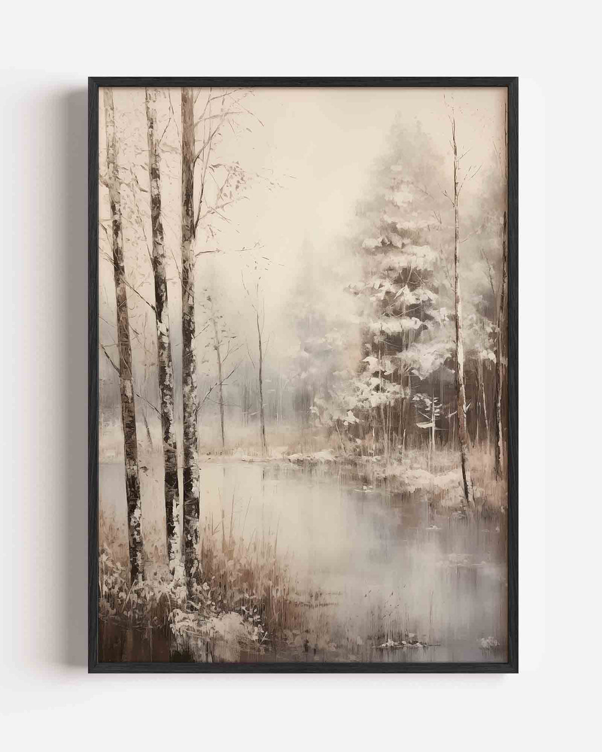 Winterlandschap met bomen – botanische portret poster als wanddecoratie