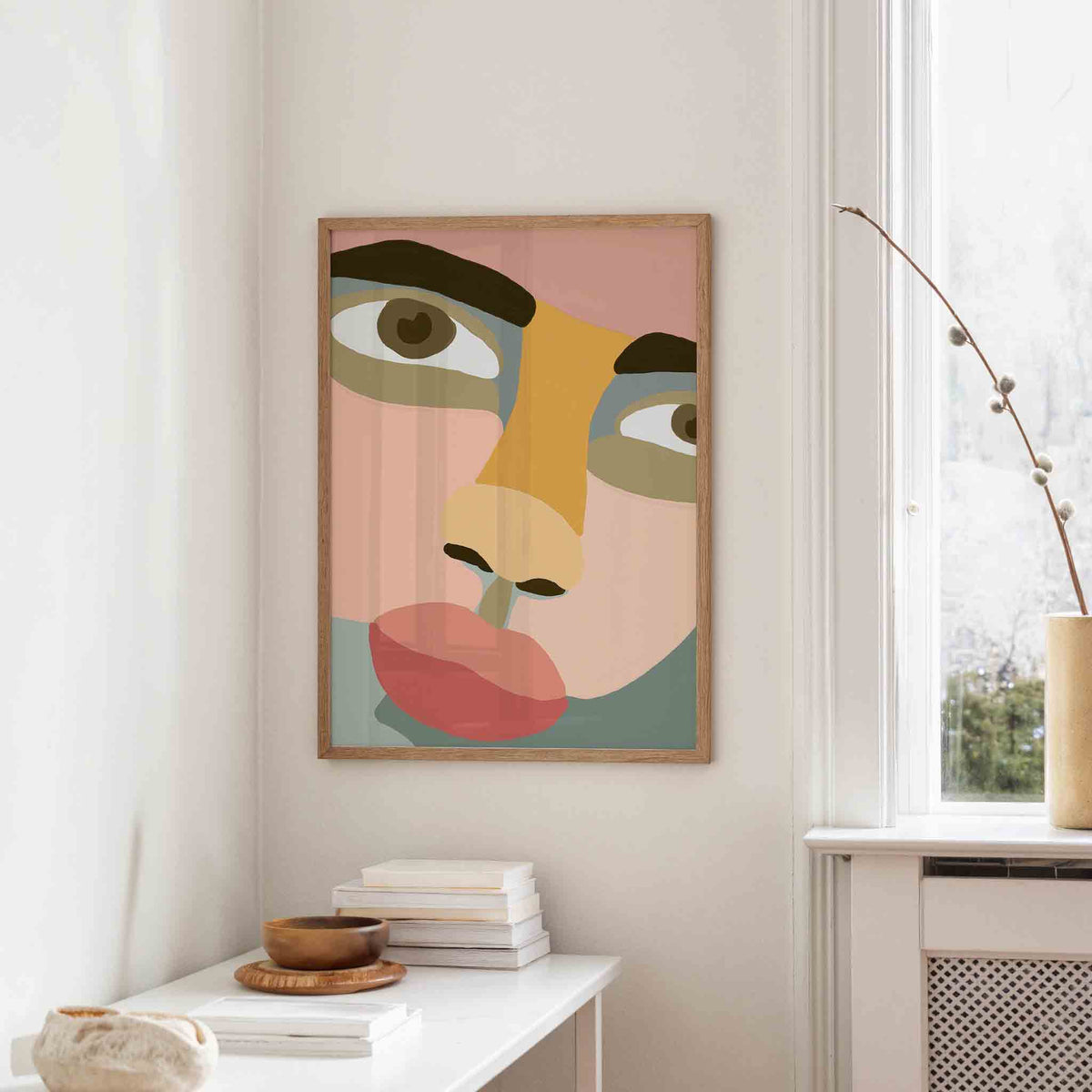Abstract gezicht – staande hedendaagse wanddecoratie van WallArtistic