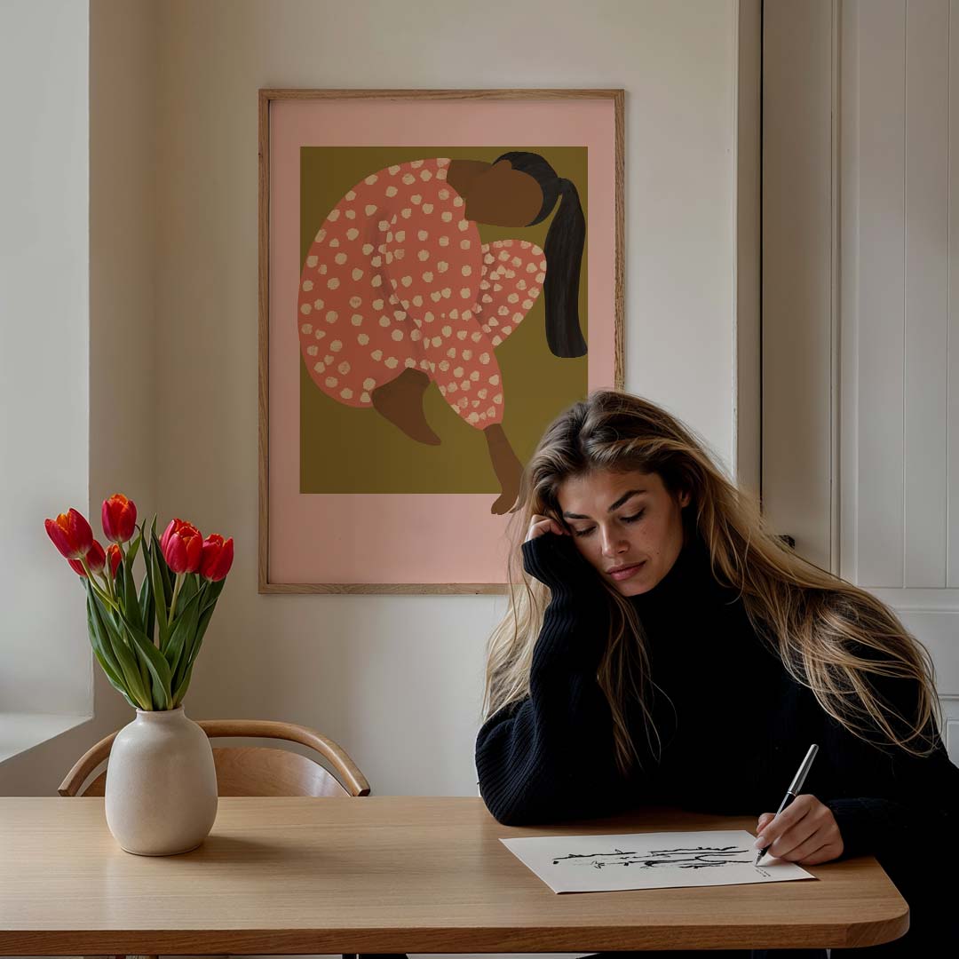 Stijlvolle Vrouwelijke Abstractie – staande muurposter voor een modern interieur