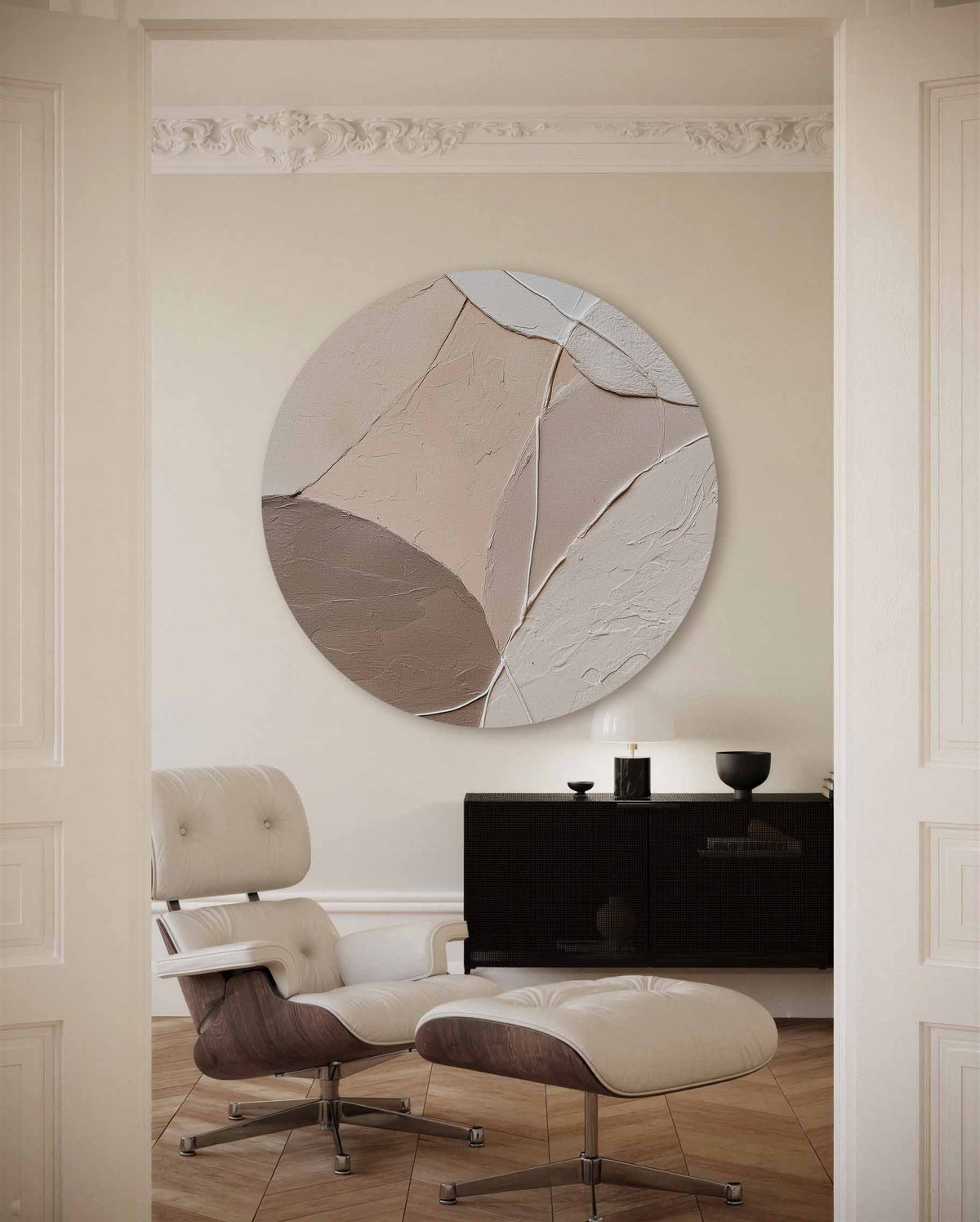 Abstracte vormen – moderne abstracte muurcirkel voor aan de muur