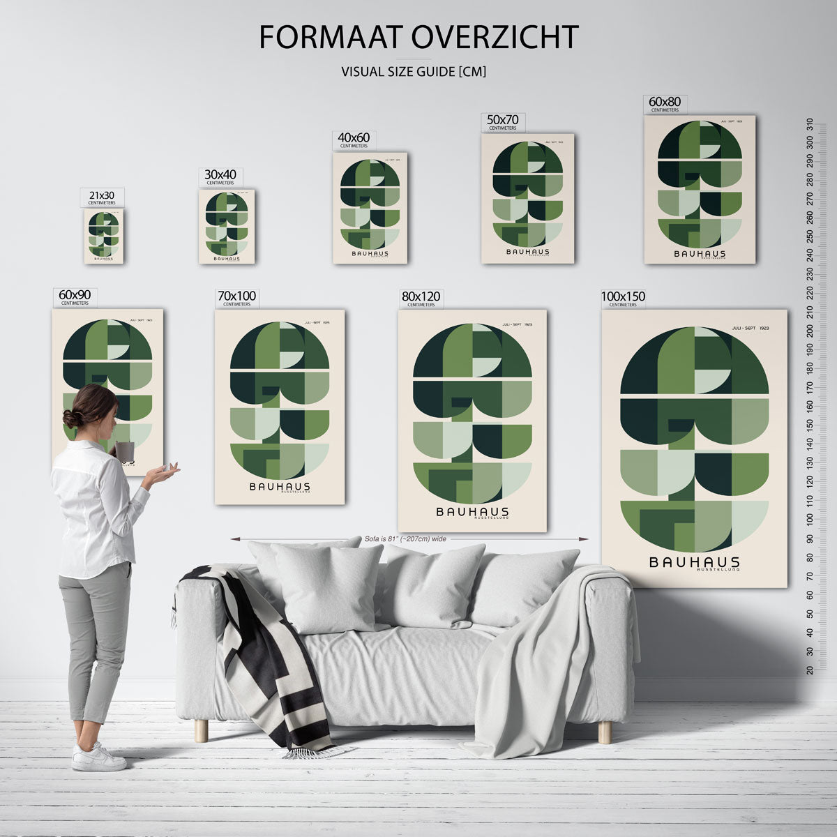 Vormritme en balans – geometrische poster in Bauhaus-stijl van WallArtistic