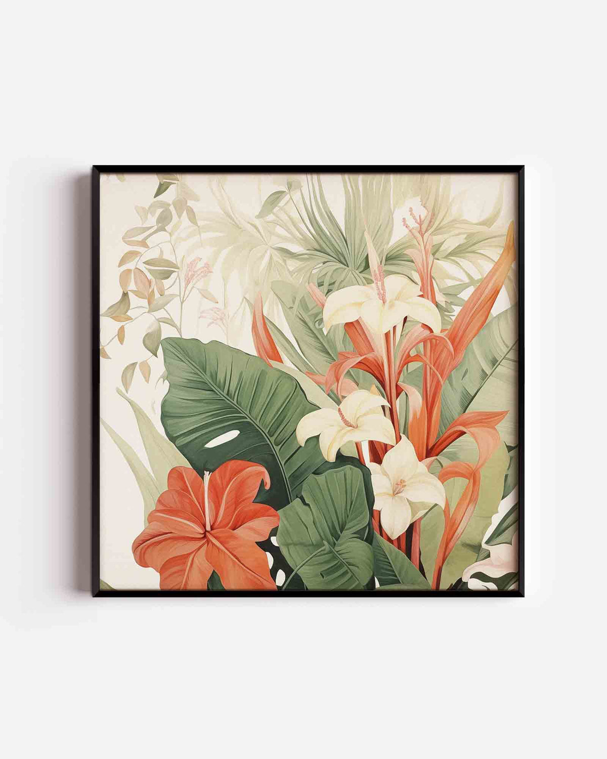 Tropische bloemen – bloemen vierkante poster als wanddecoratie