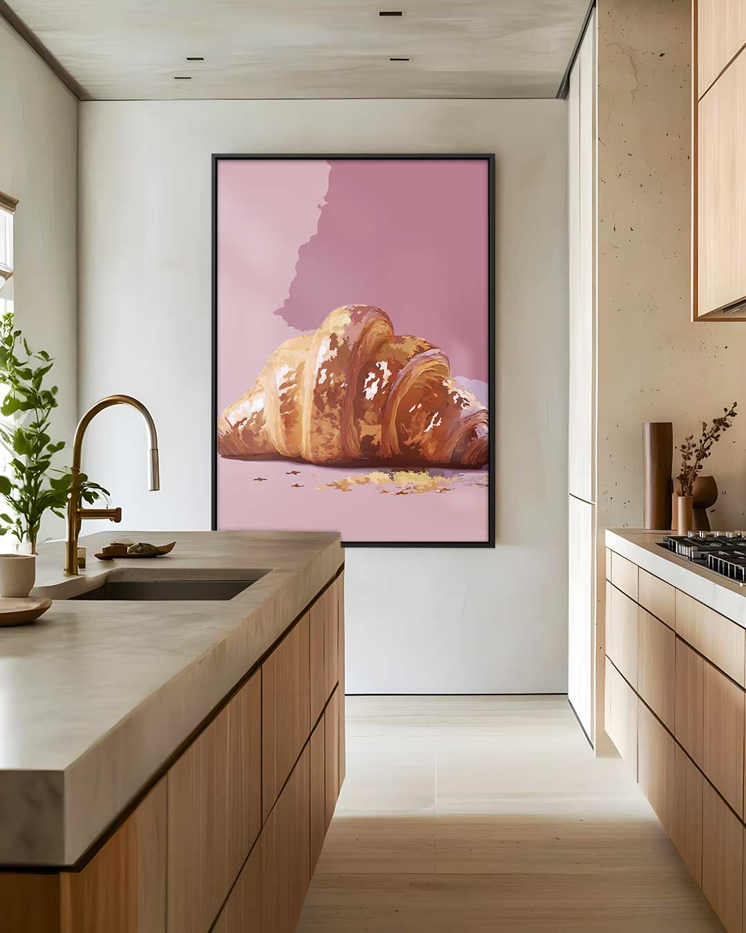 Croissantje in Kunst – staand kunstwerk voor modern interieur