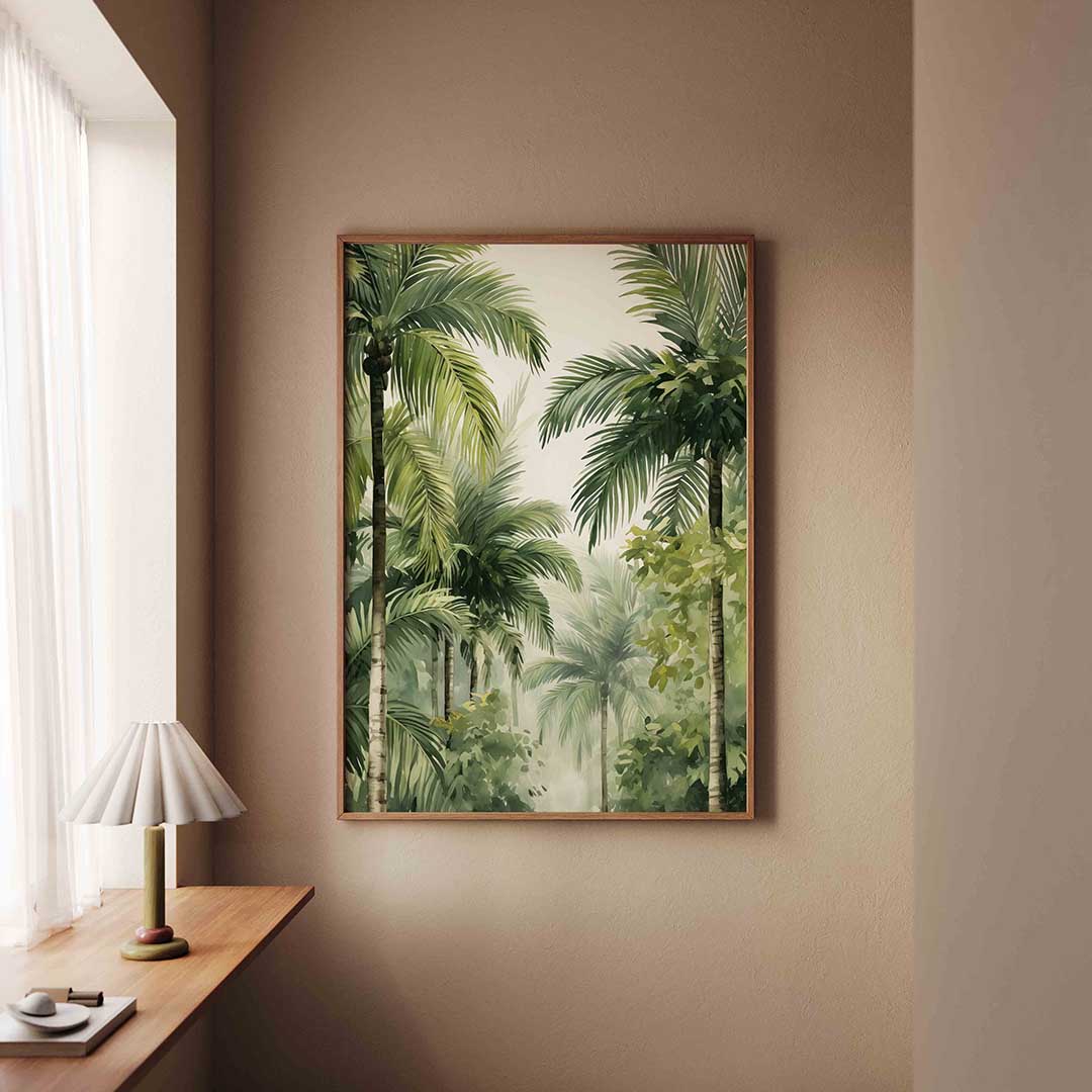 Palmbladeren en bomen – staande jungle wanddecoratie van WallArtistic