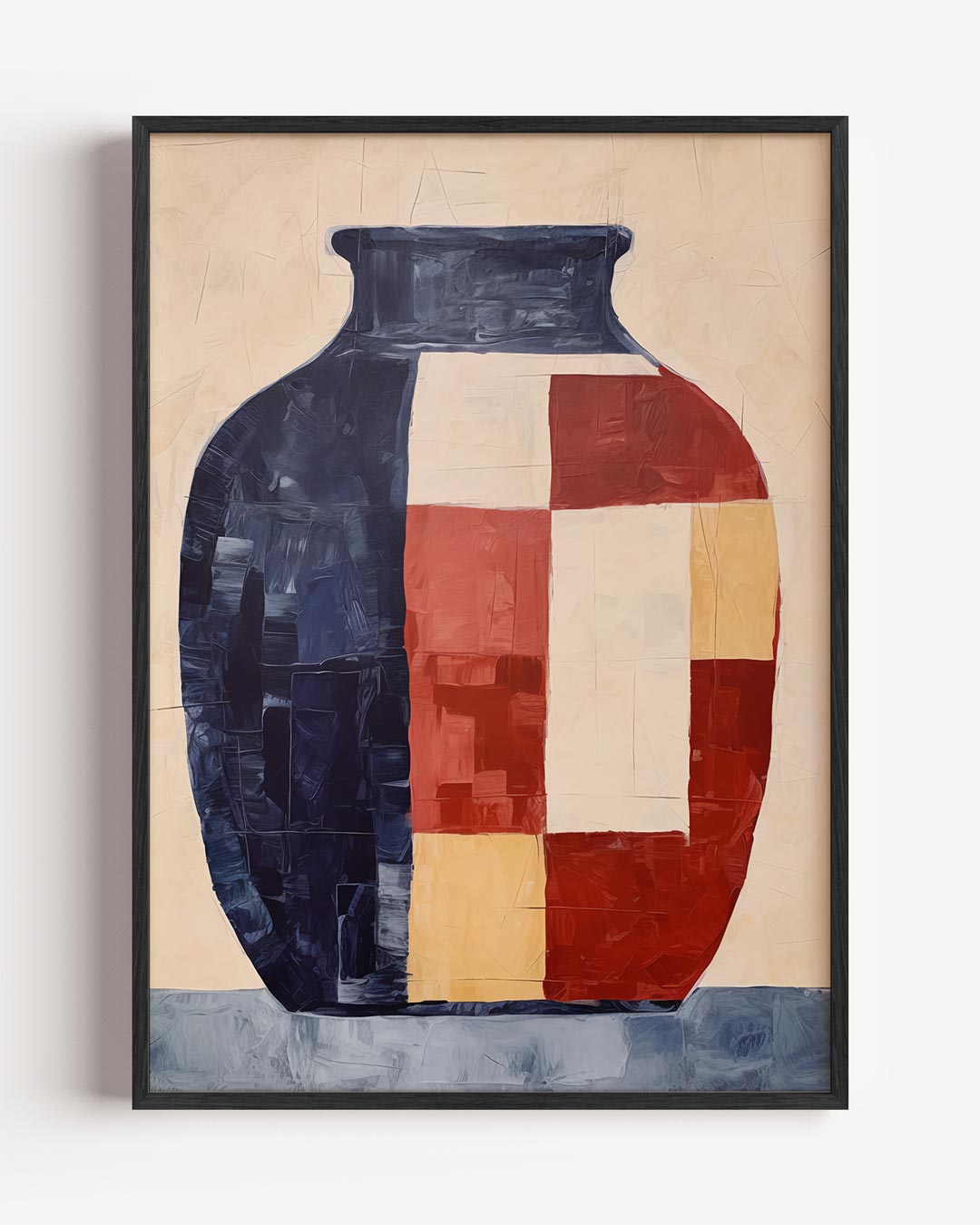 Abstracte Geometrische Vaas – abstracte portret poster als wanddecoratie