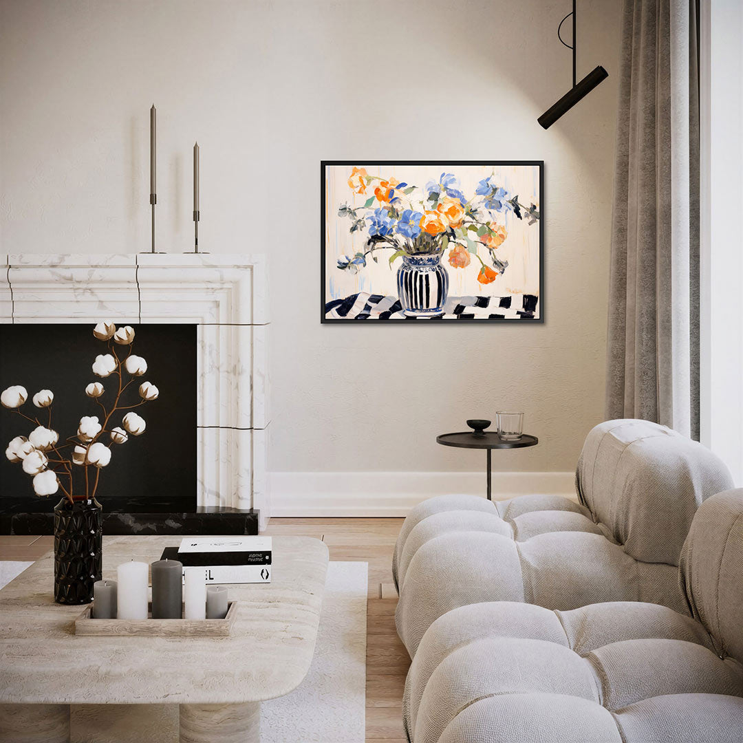 Bloemen in vaas – Liggende wanddecoratie – liggende wanddecoratie