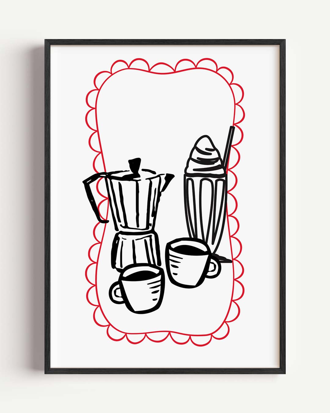 Stijlvolle Koffie Illustratie – keuken portret poster als wanddecoratie