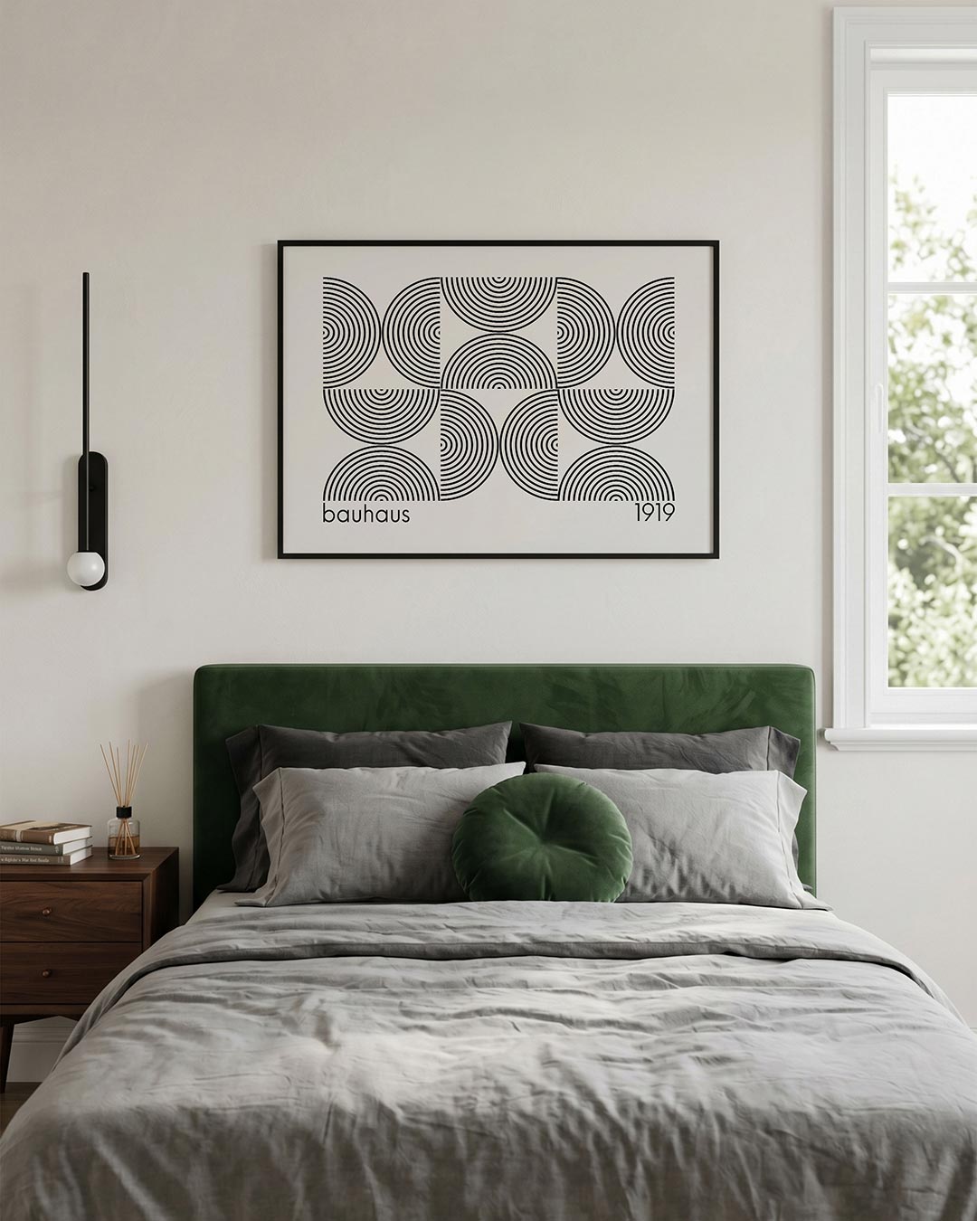 Cirkelritme – liggende Bauhaus poster voor aan de muur