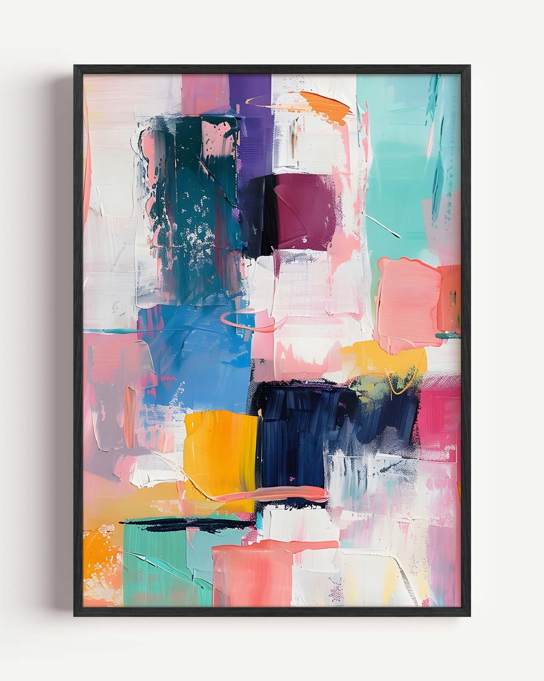 Kleurrijke Abstracte Kunstposter – Popart en Streetart portret poster als wanddecoratie