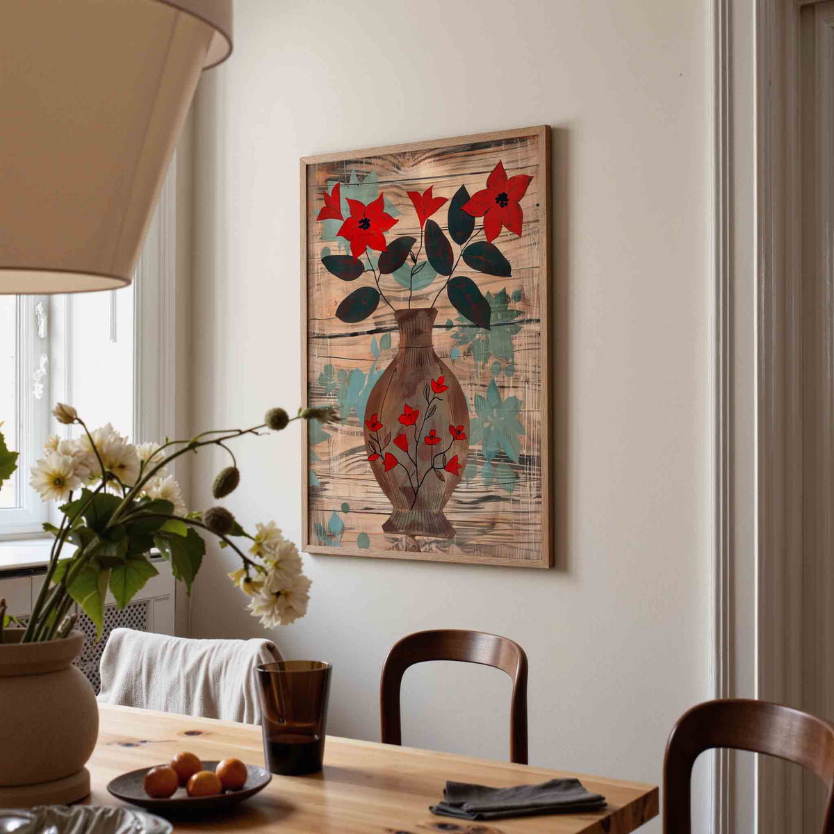 Bloemen in vaas – kunst en design poster in portret formaat