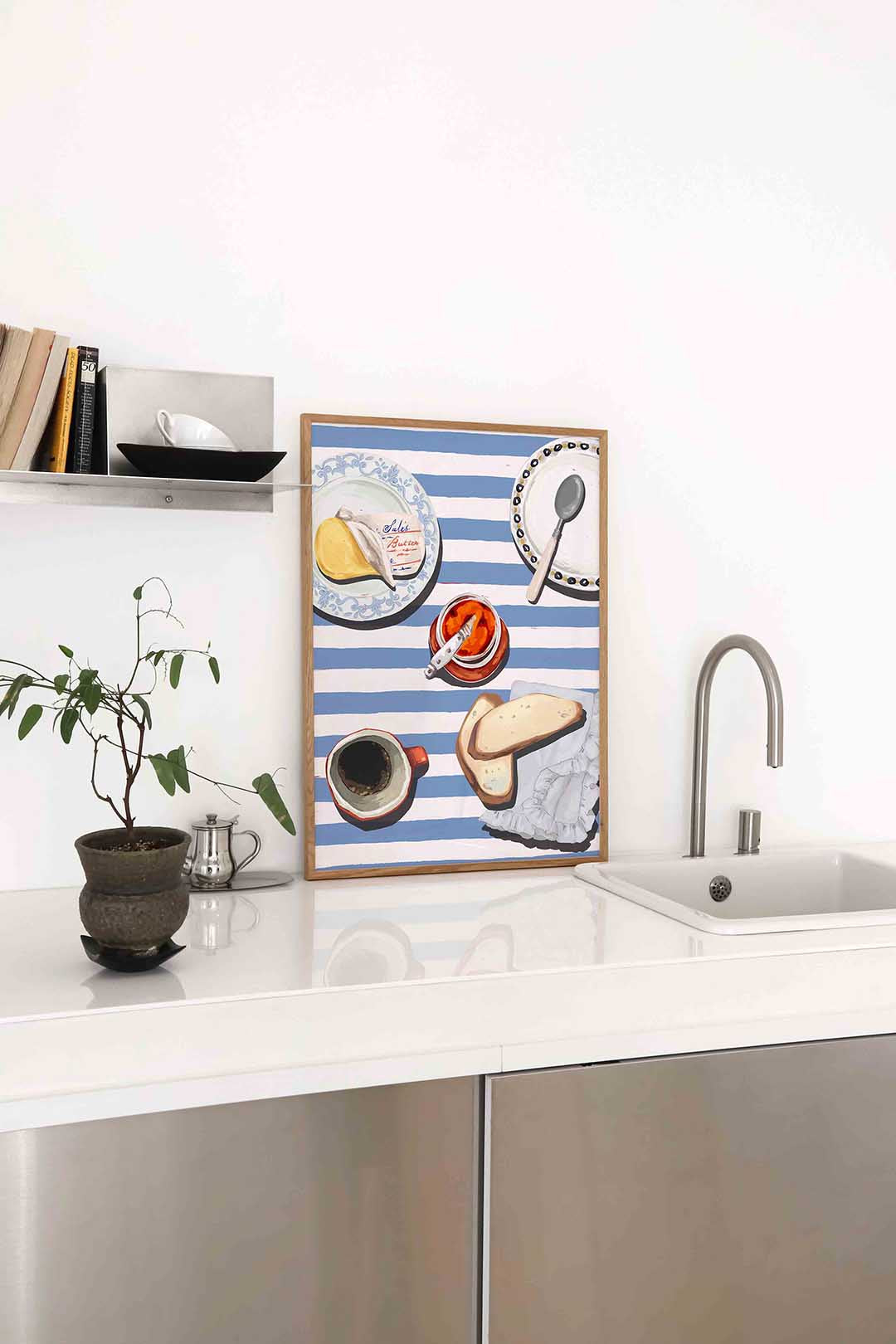 Ontbijt tafel – staande keuken wanddecoratie van WallArtistic