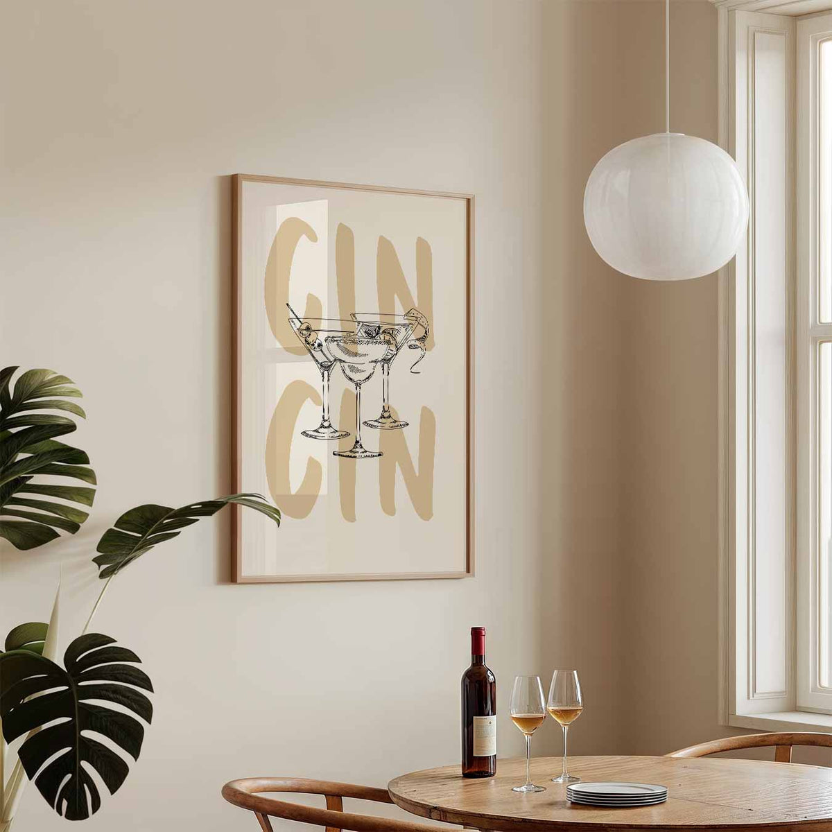 Gin Cocktails – staande Popart wanddecoratie van WallArtistic