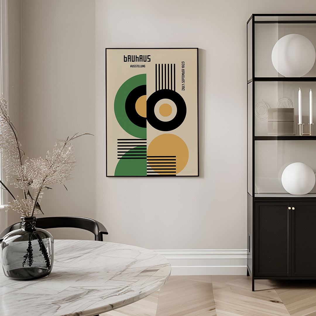 Vormen en lijnen – geometrische Bauhaus poster in staand formaat
