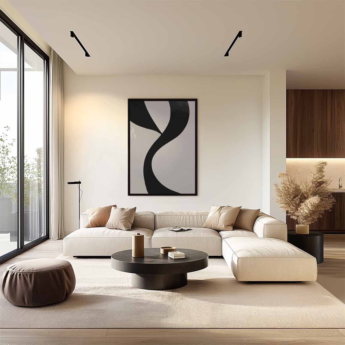 Elegant Contrast – plexiglas wanddecoratie in portret formaat