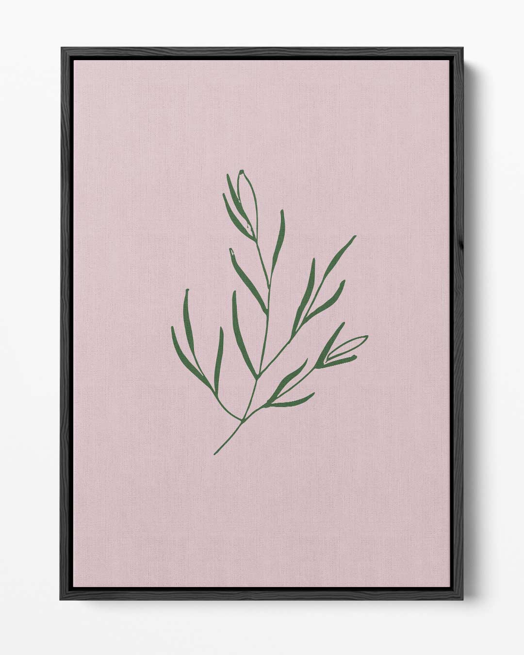 Botanische Simpliciteit op Roze – portret kunstwerk als wanddecoratie
