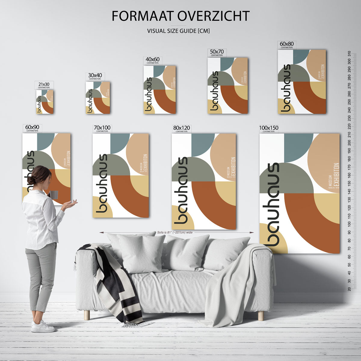 Vorm en balans – geometrische poster in Bauhaus-stijl van WallArtistic