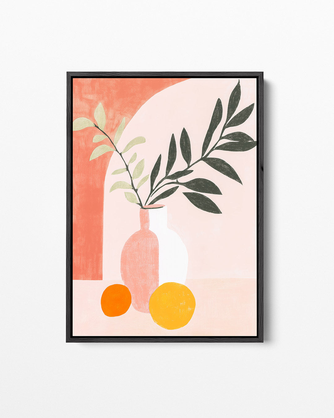 Vaas met bladeren – staand wanddecoratie kunstwerk