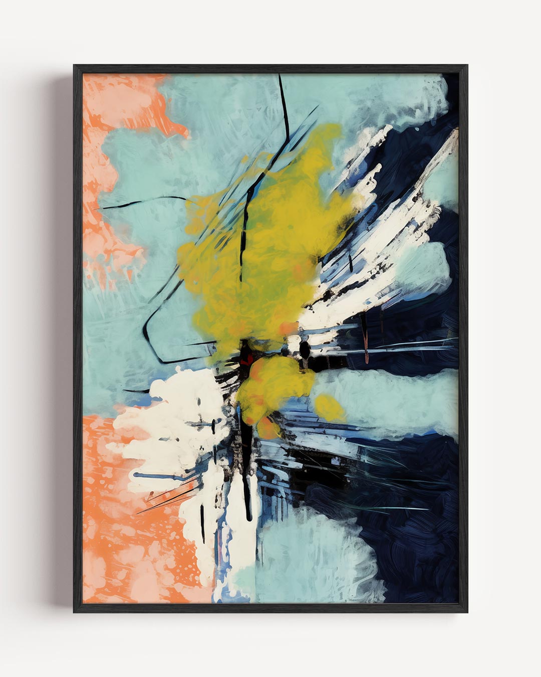 Kleurrijke Abstracte Expressie – kleurrijke abstracte portret poster als wanddecoratie