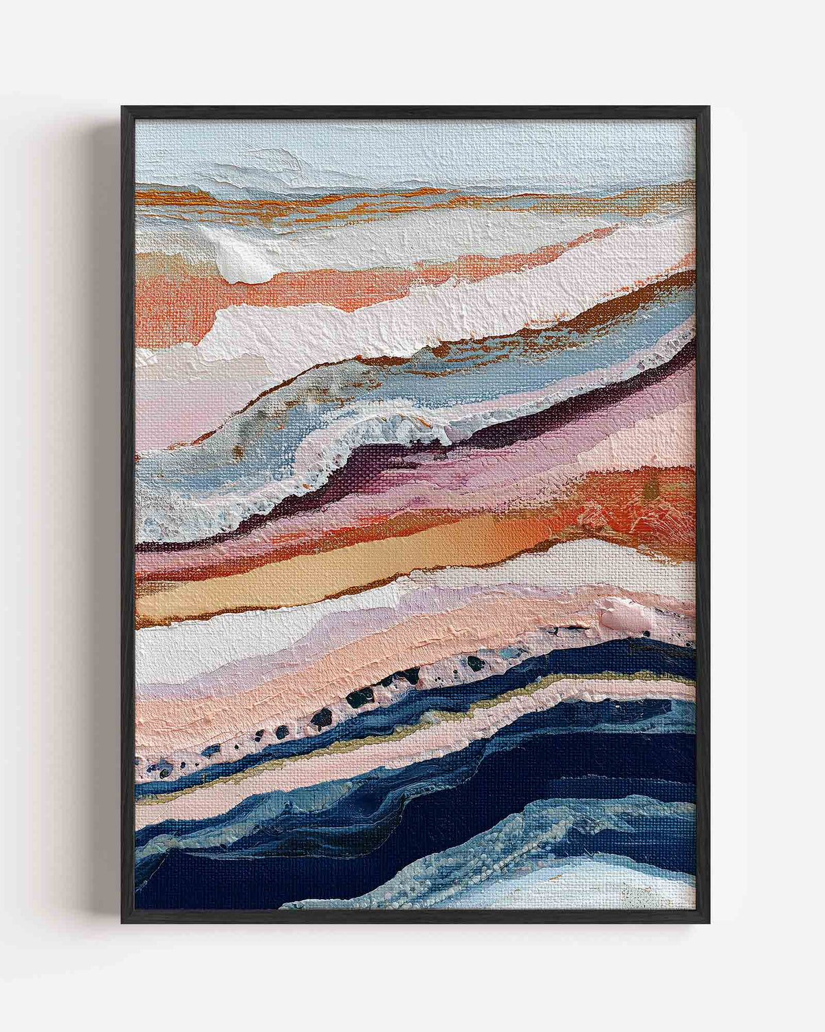 Golvende lagen – abstracte portret poster als wanddecoratie
