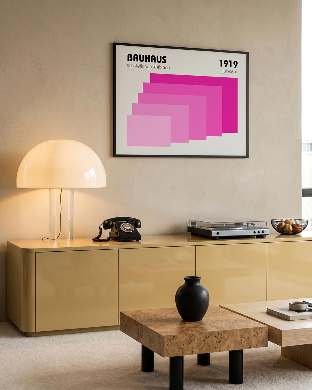 Vormritme en kleur – moderne Bauhaus wandkunst als poster