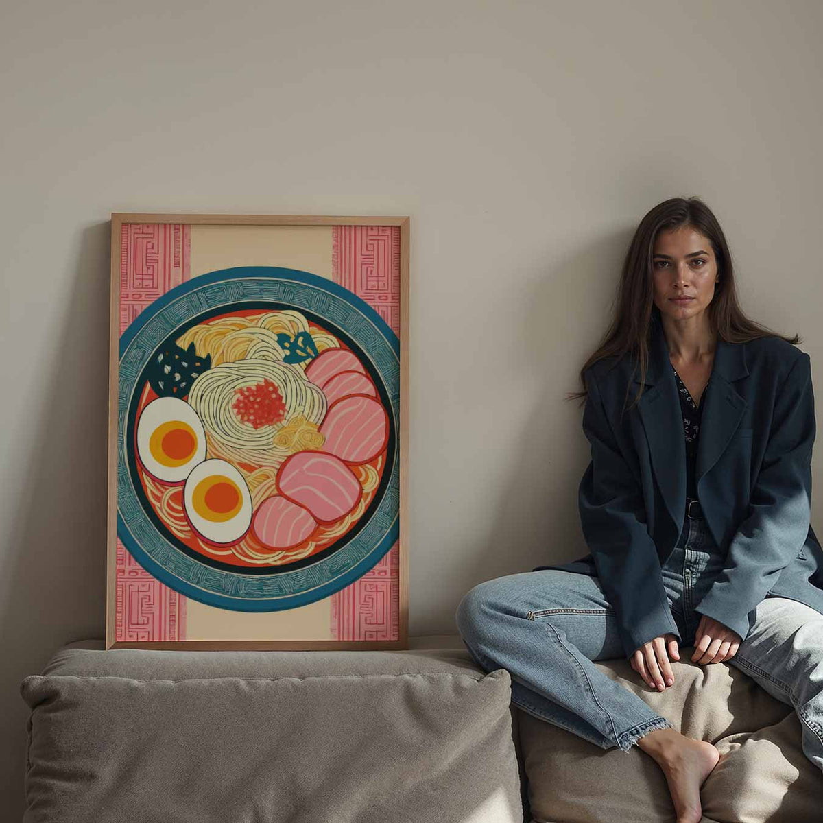 Kleurrijke Ramen Kunstposter – staande keuken wanddecoratie van WallArtistic