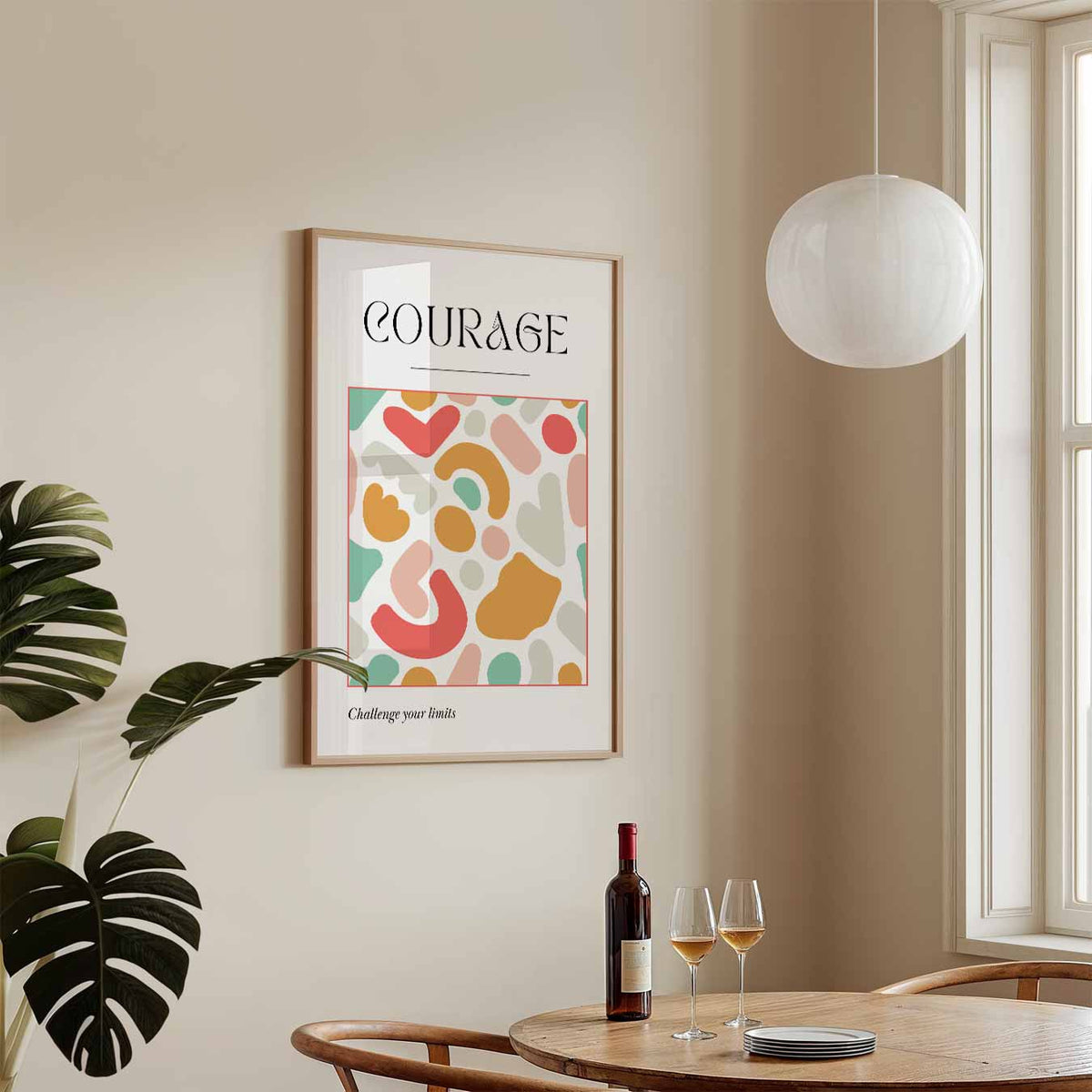 Kleurrijke Moed – tekstposter in staand formaat