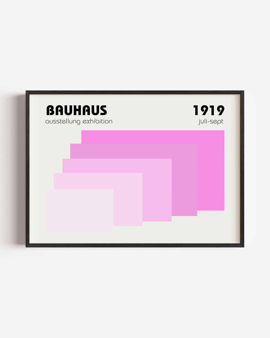 Vormritme en kleur – liggende Bauhaus poster als wanddecoratie