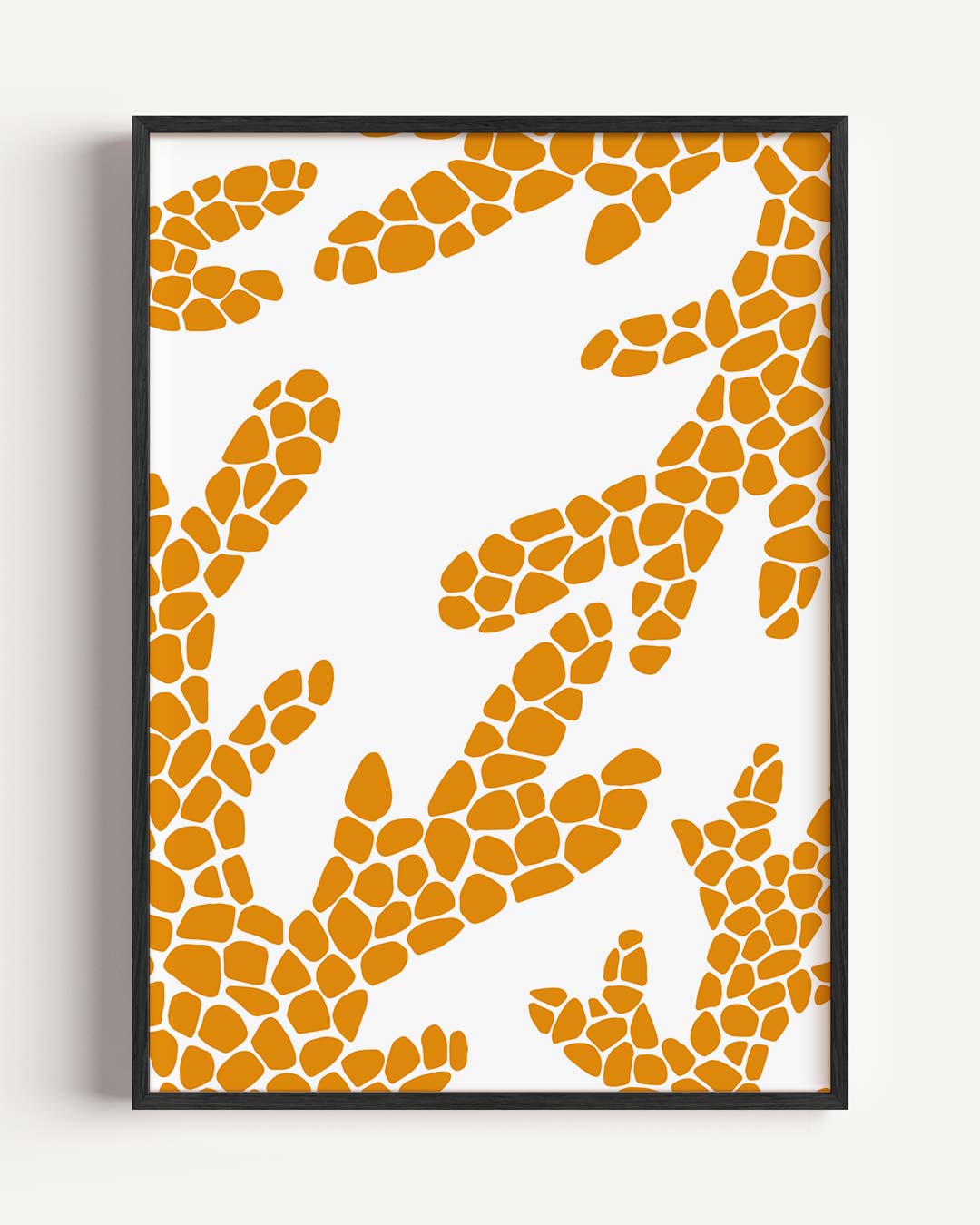 Stijlvolle Oranje Abstracte – zeedieren portret poster als wanddecoratie