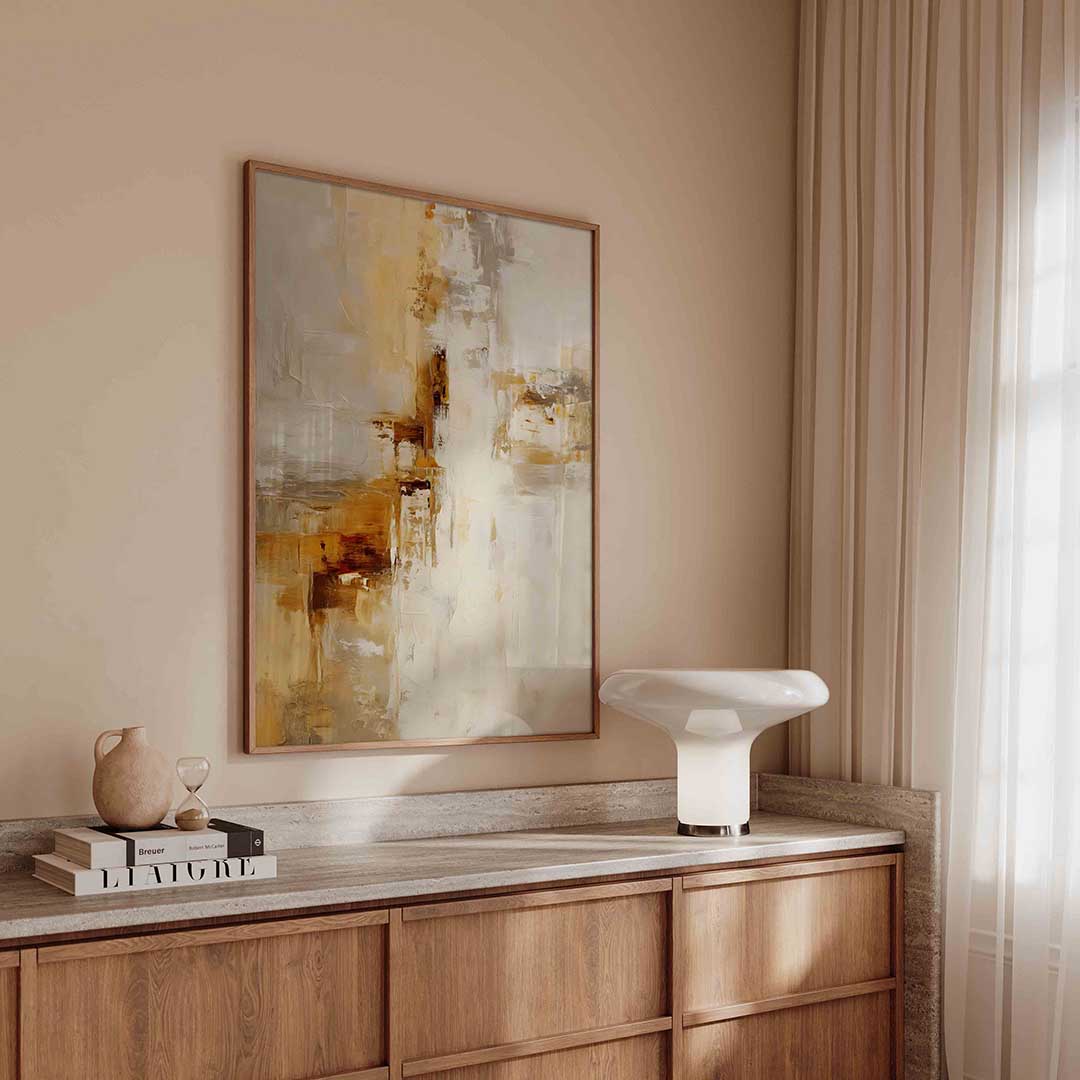 Abstracte beige en bruine – textuur poster in staand formaat