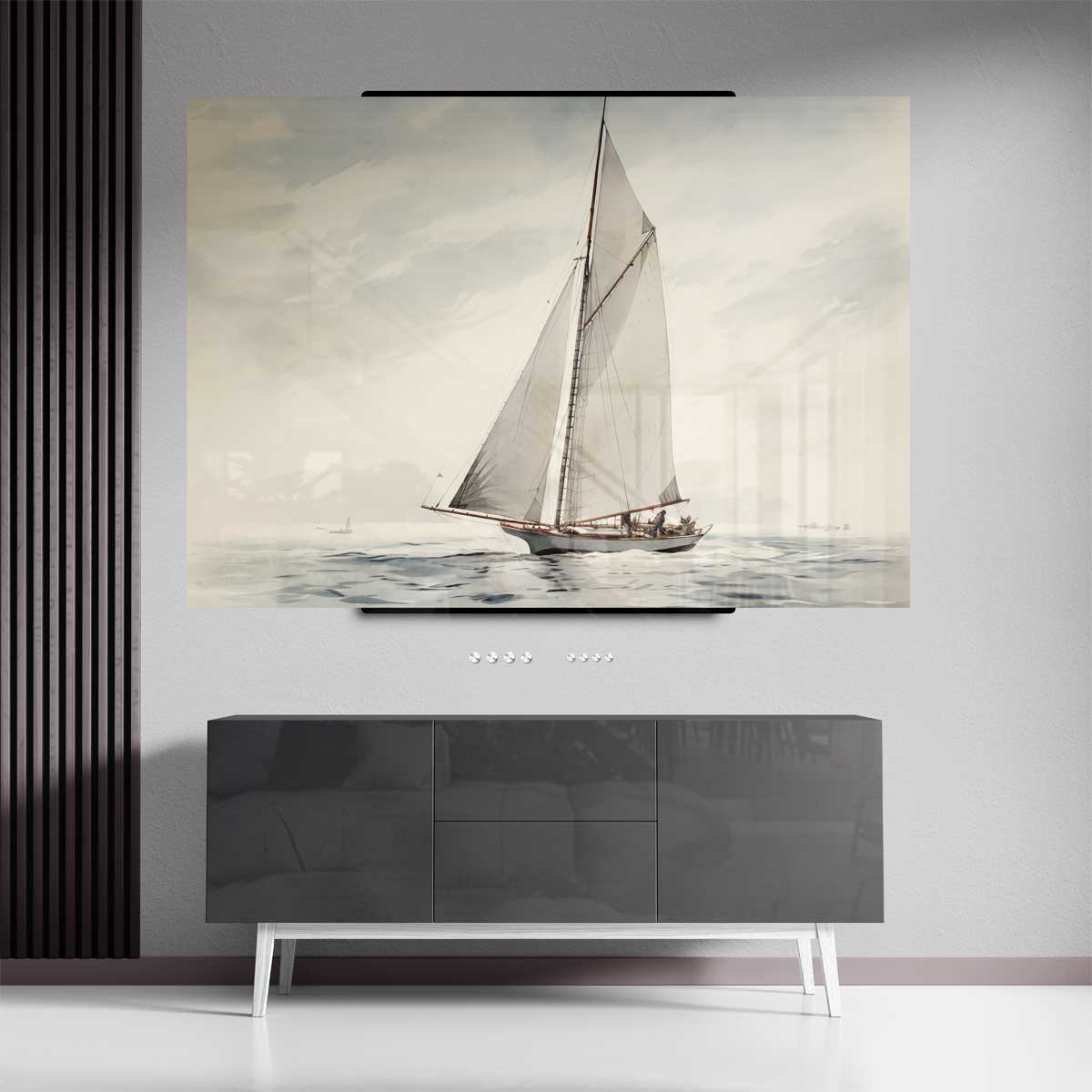 Zeilavontuur op open water – plexiglas kunstwerk als wanddecoratie