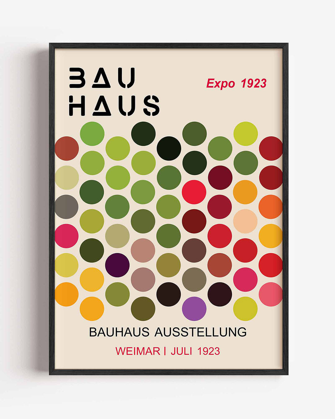 Vorm en kleur – staande Bauhaus poster als wanddecoratie