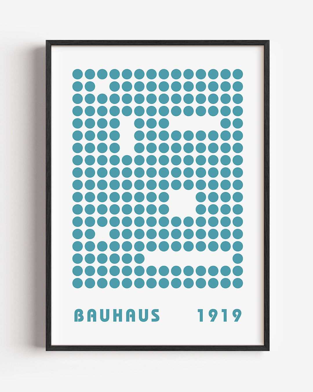 Cirkelpatroon blauw – staande Bauhaus poster als wanddecoratie