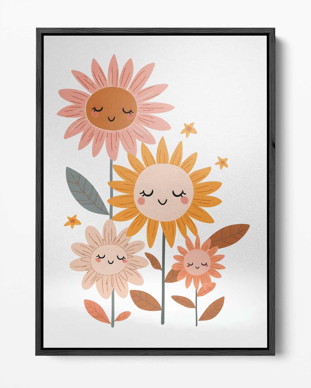 Lieve Bloemen Familie – portret kunstwerk als wanddecoratie