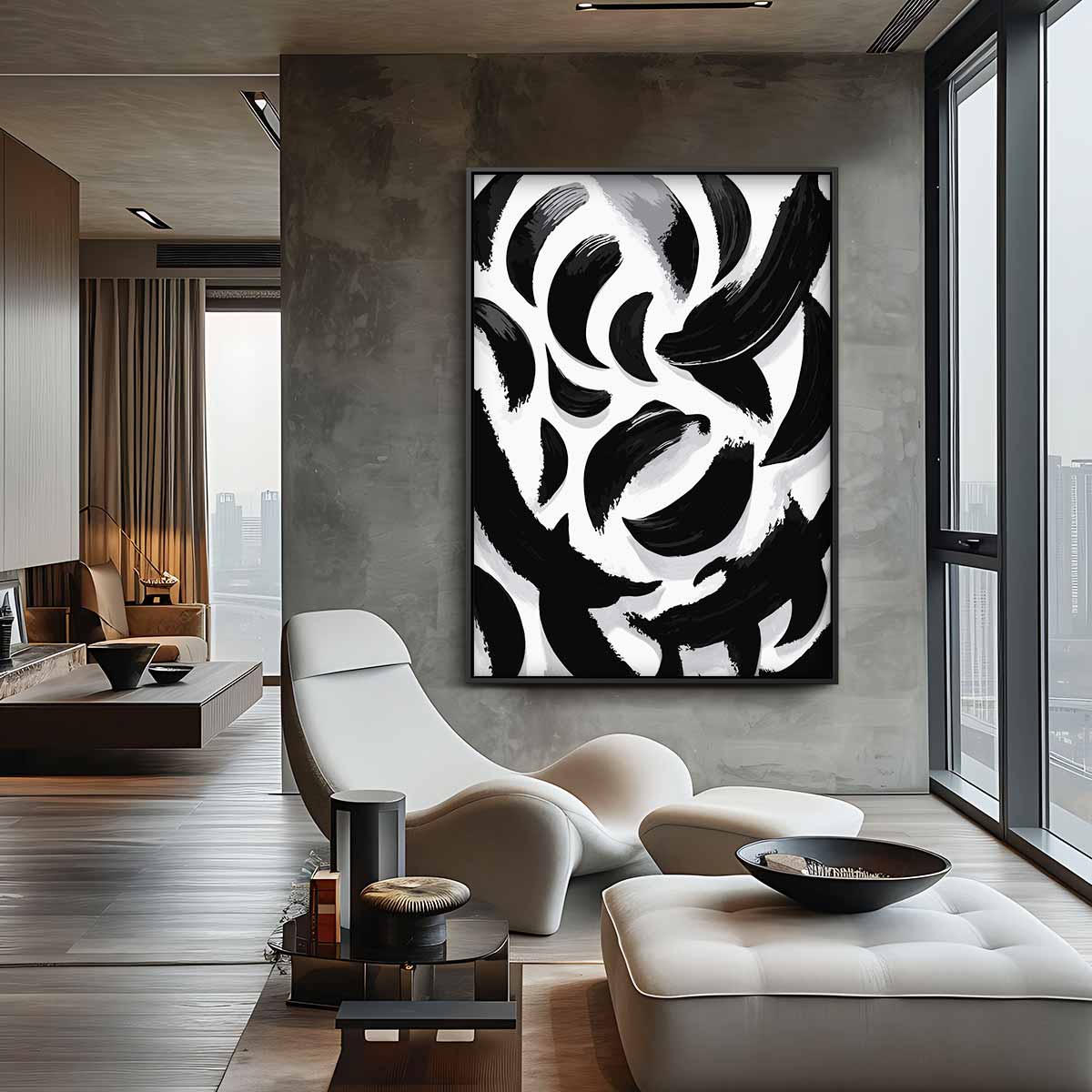Dans van Zwart en Wit – canvas wanddecoratie in portret formaat