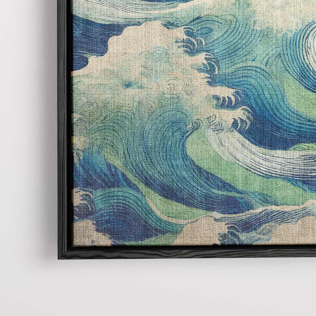 Golvende Blauwe Zee – dibond kunstwerk als wanddecoratie