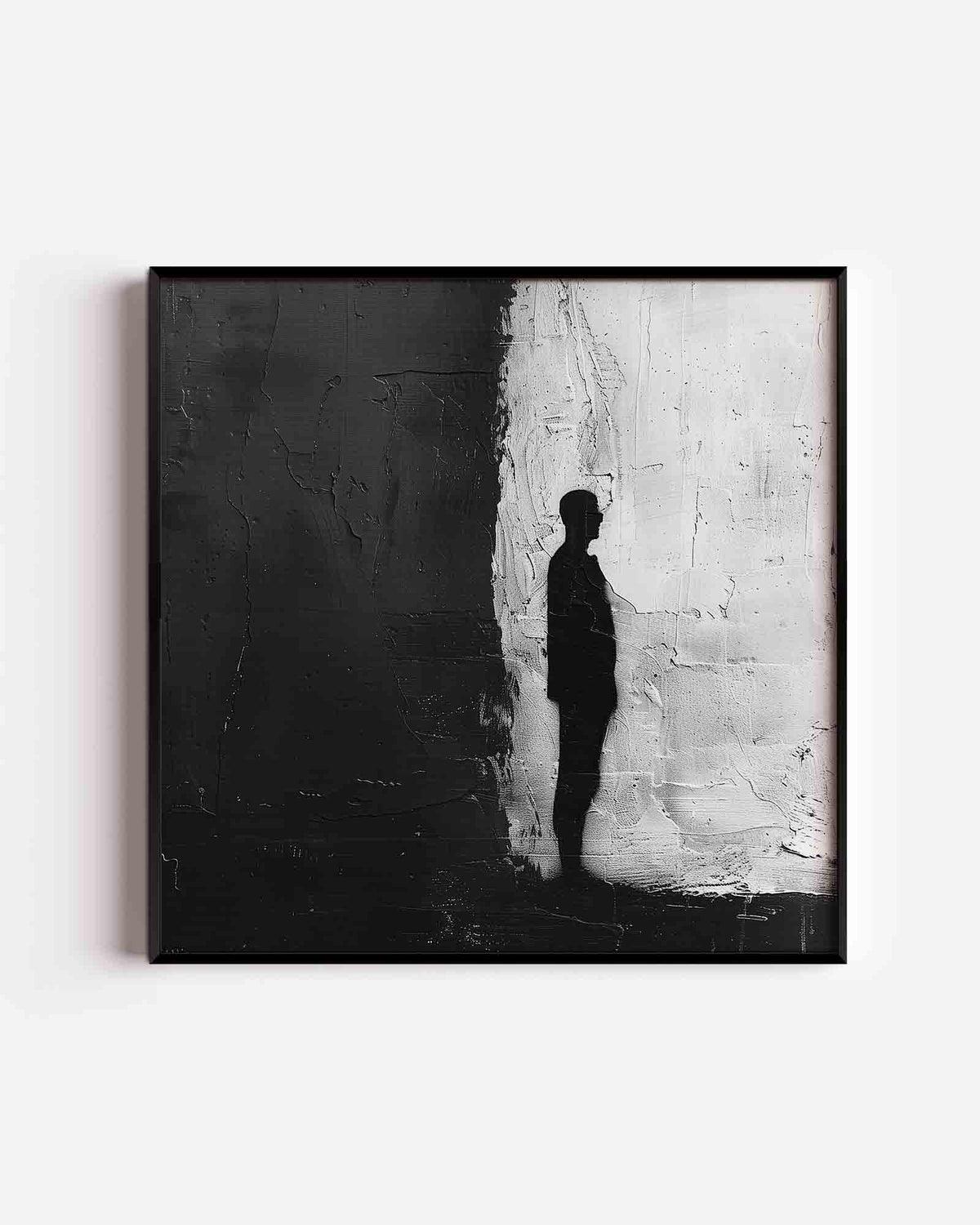 Silhouet tegen textuur – abstracte vierkante poster als wanddecoratie