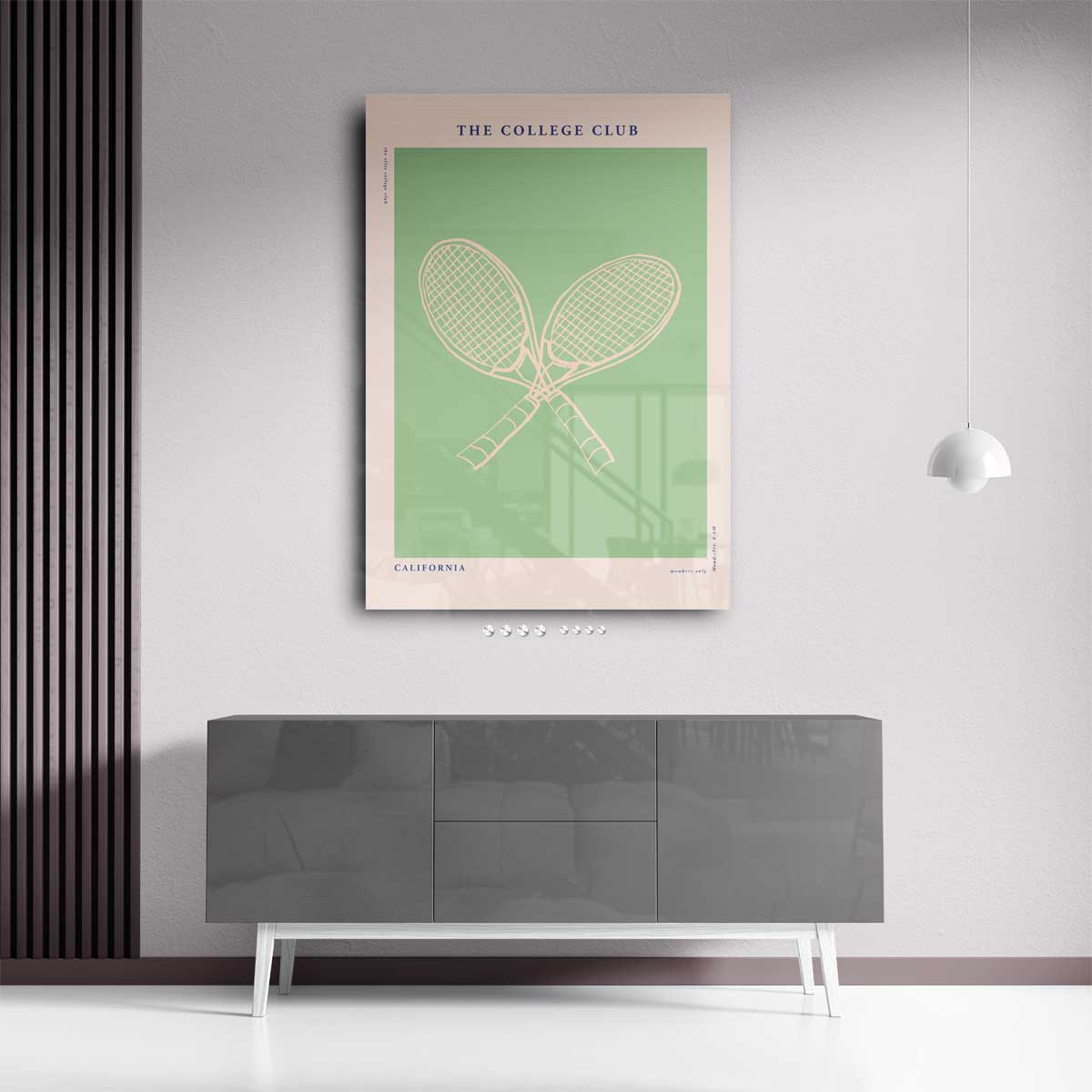 Tennis Elegantie Poster – staand kunstwerk voor modern interieur