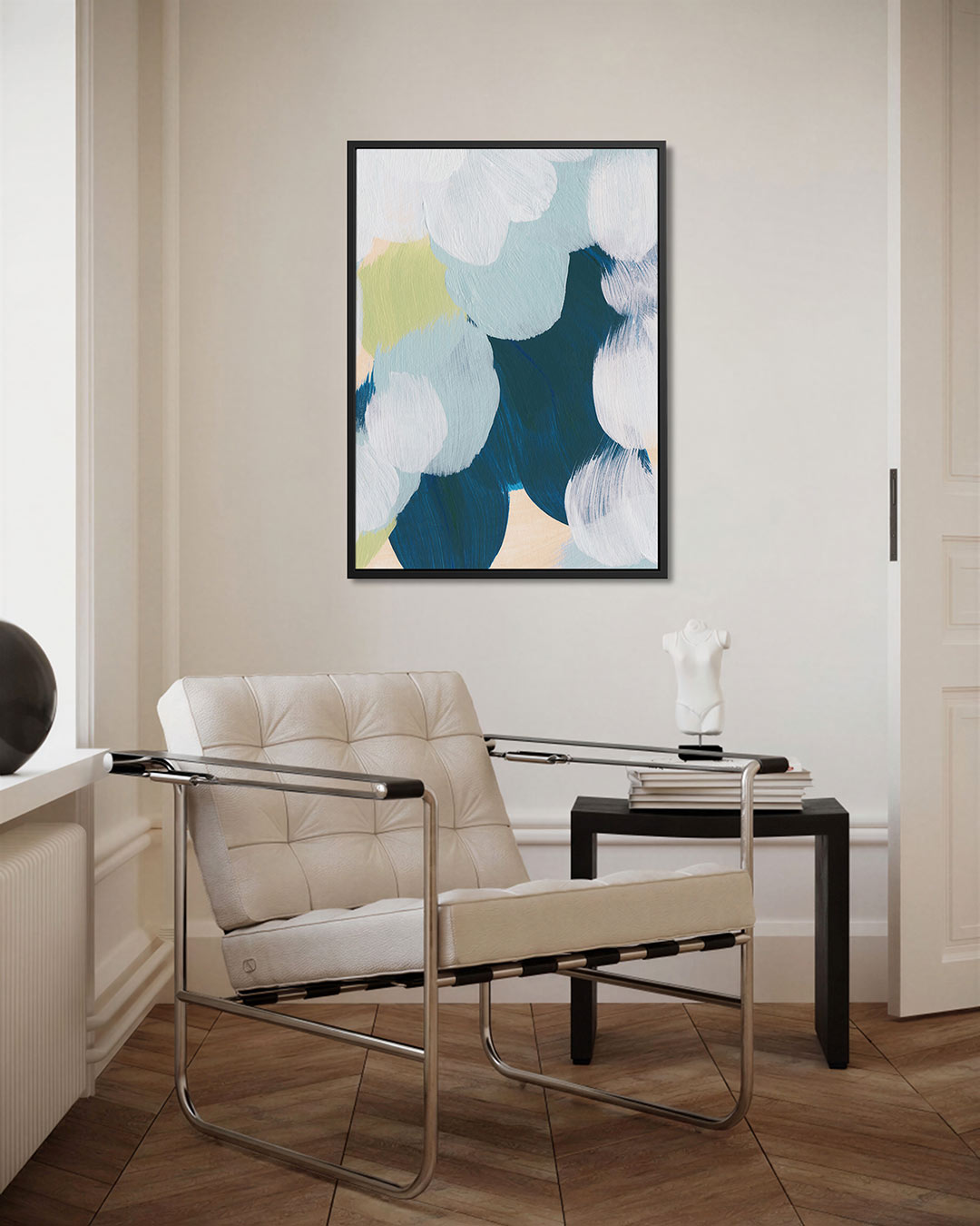 Vloeiende kleurencompositie – kunstwerk als stijlvolle wanddecoratie