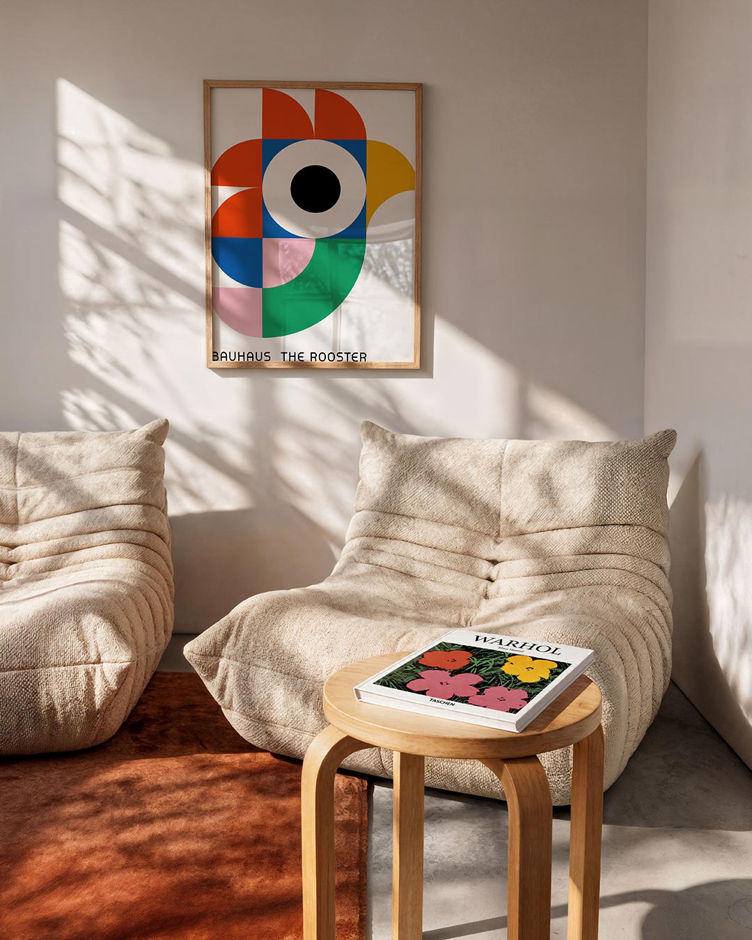 Vorm en kleurvlakken – geometrische Bauhaus poster in staand formaat